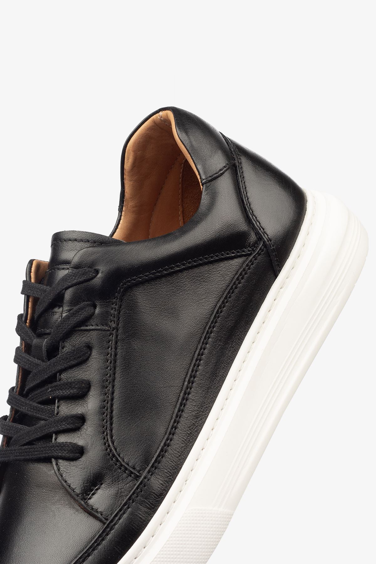 Erkek Sneaker Ayakkabı Hakiki Deri - 2401 Siyah/Beyaz 3154