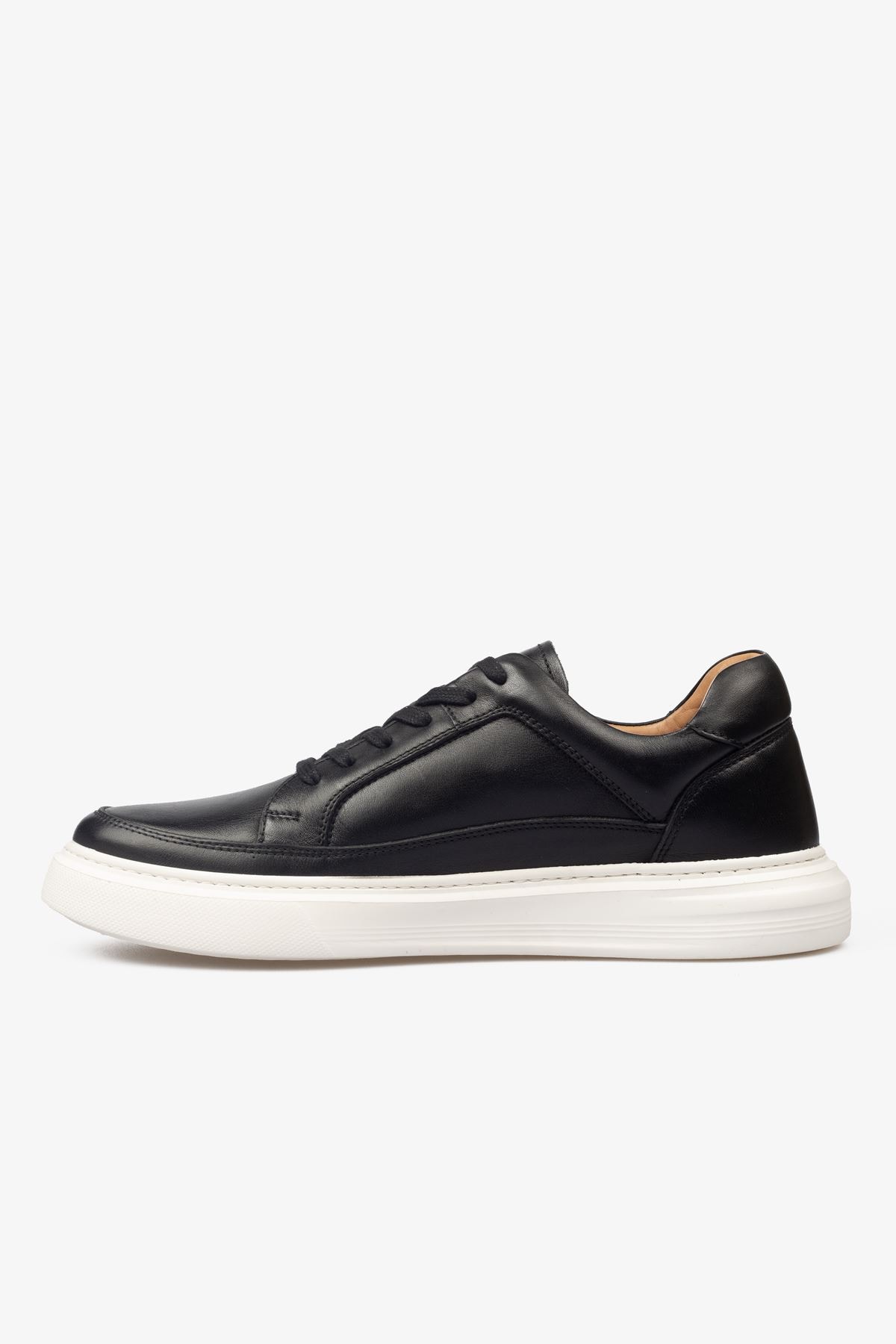 Erkek Sneaker Ayakkabı Hakiki Deri - 2401 Siyah/Beyaz 3154