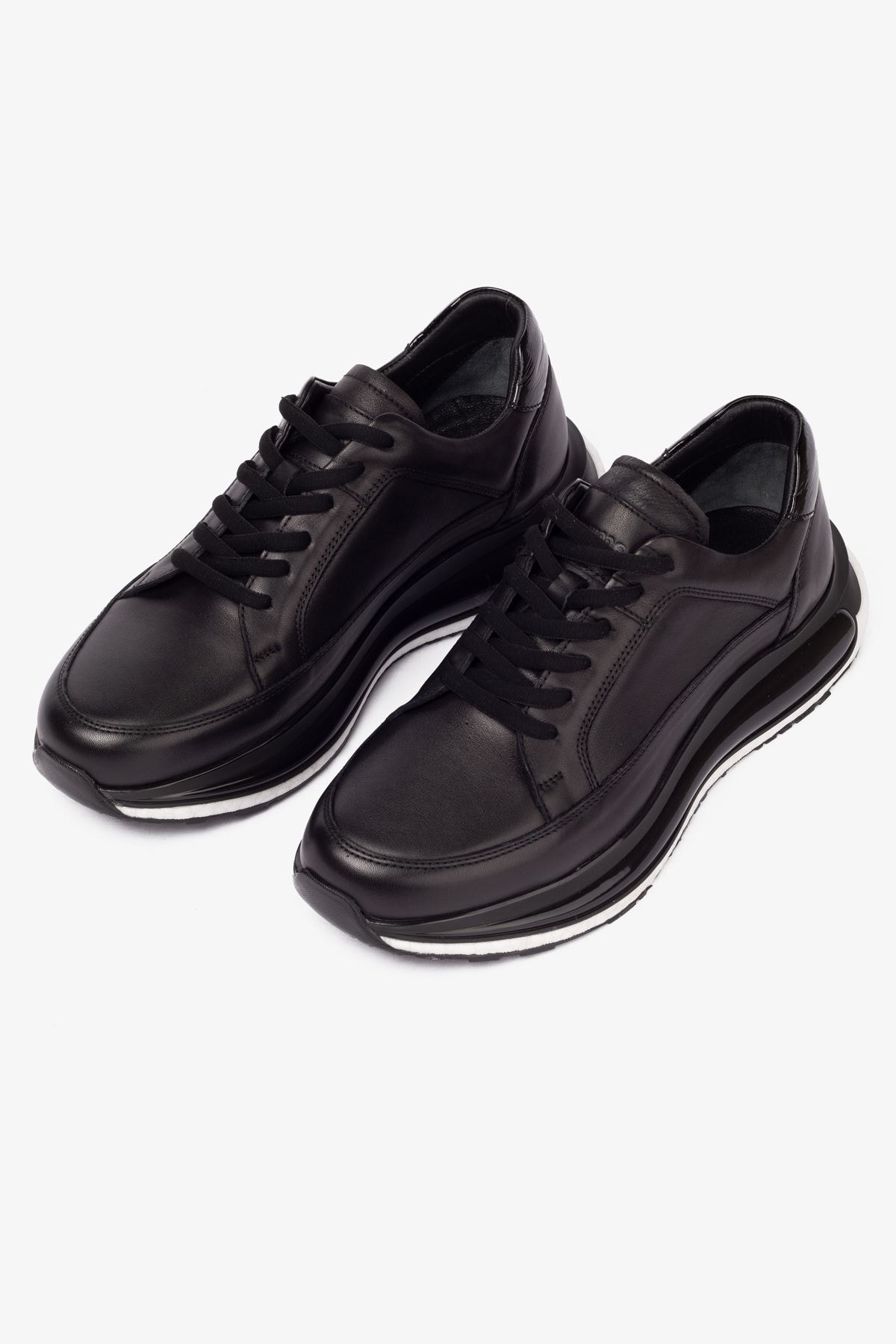 Erkek Sneaker Ayakkabı Hakiki Deri - 2401 Siyah MLK005