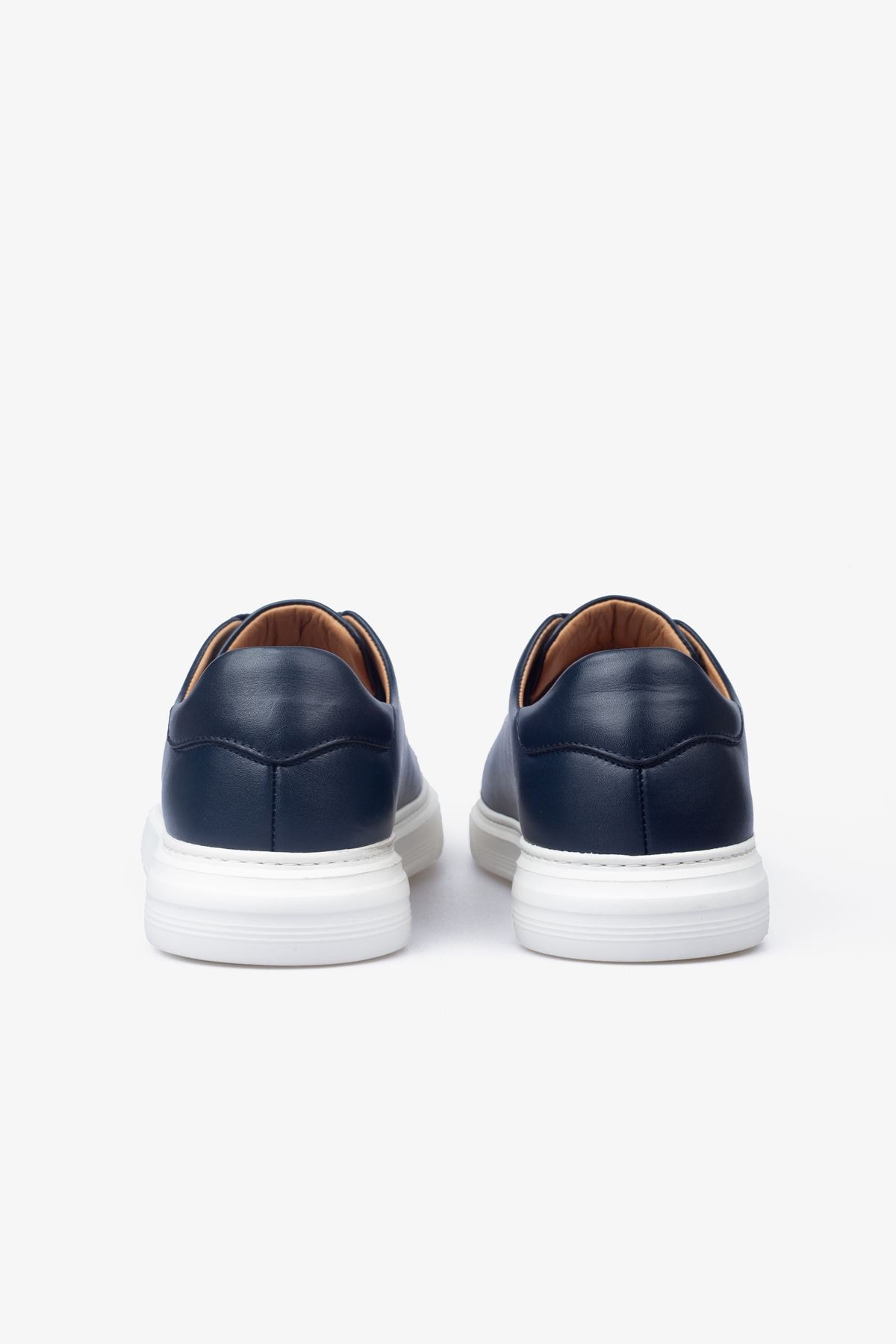 Erkek Sneaker Ayakkabı Hakiki Deri - 2201 Lacivert/Beyaz 3154