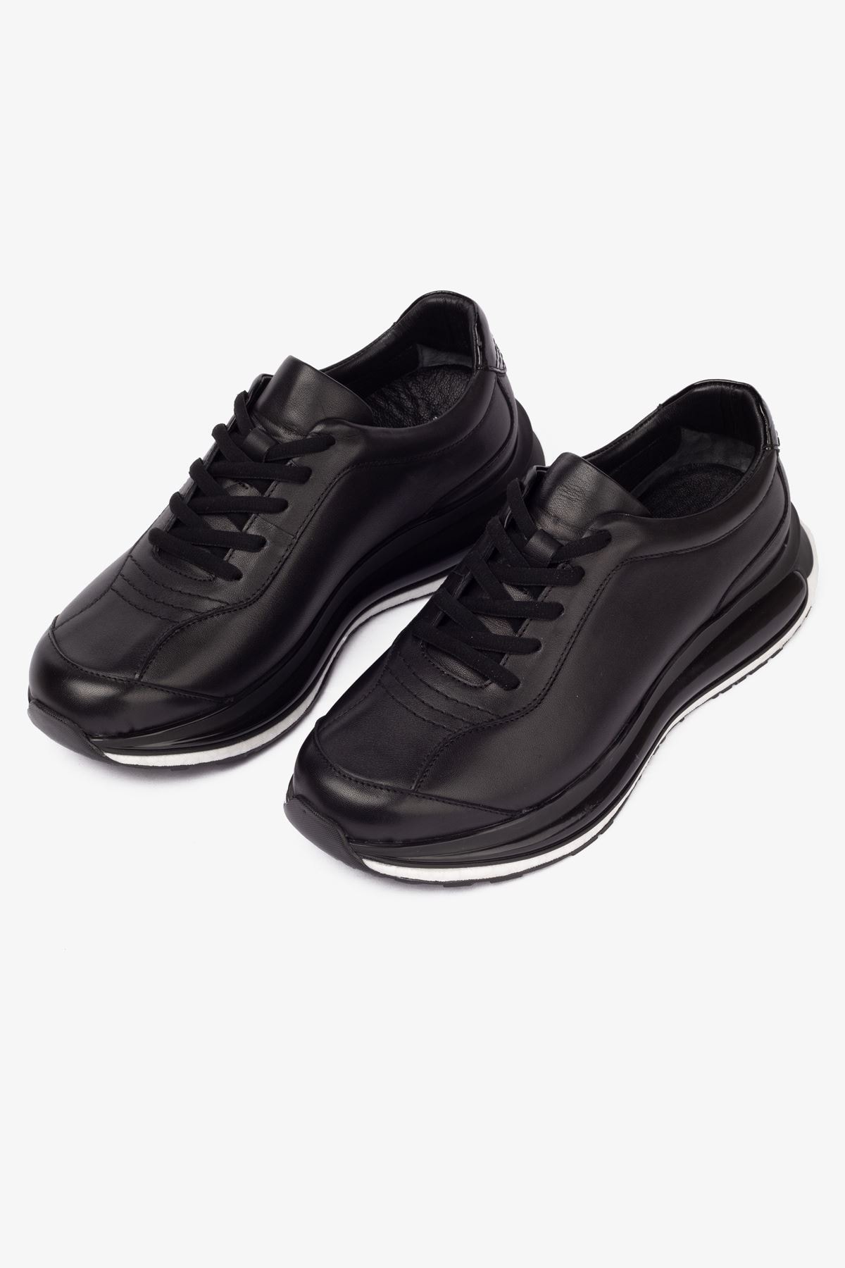 Erkek Sneaker Ayakkabı Hakiki Deri - 2170 Siyah MLK005