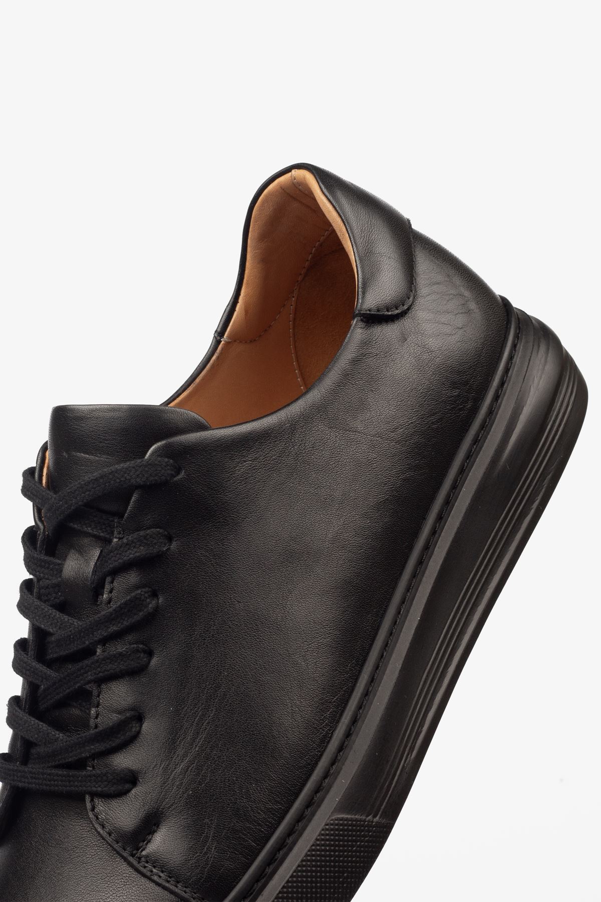 Erkek Sneaker Ayakkabı Hakiki Deri - 2201 Siyah/Siyah 3154