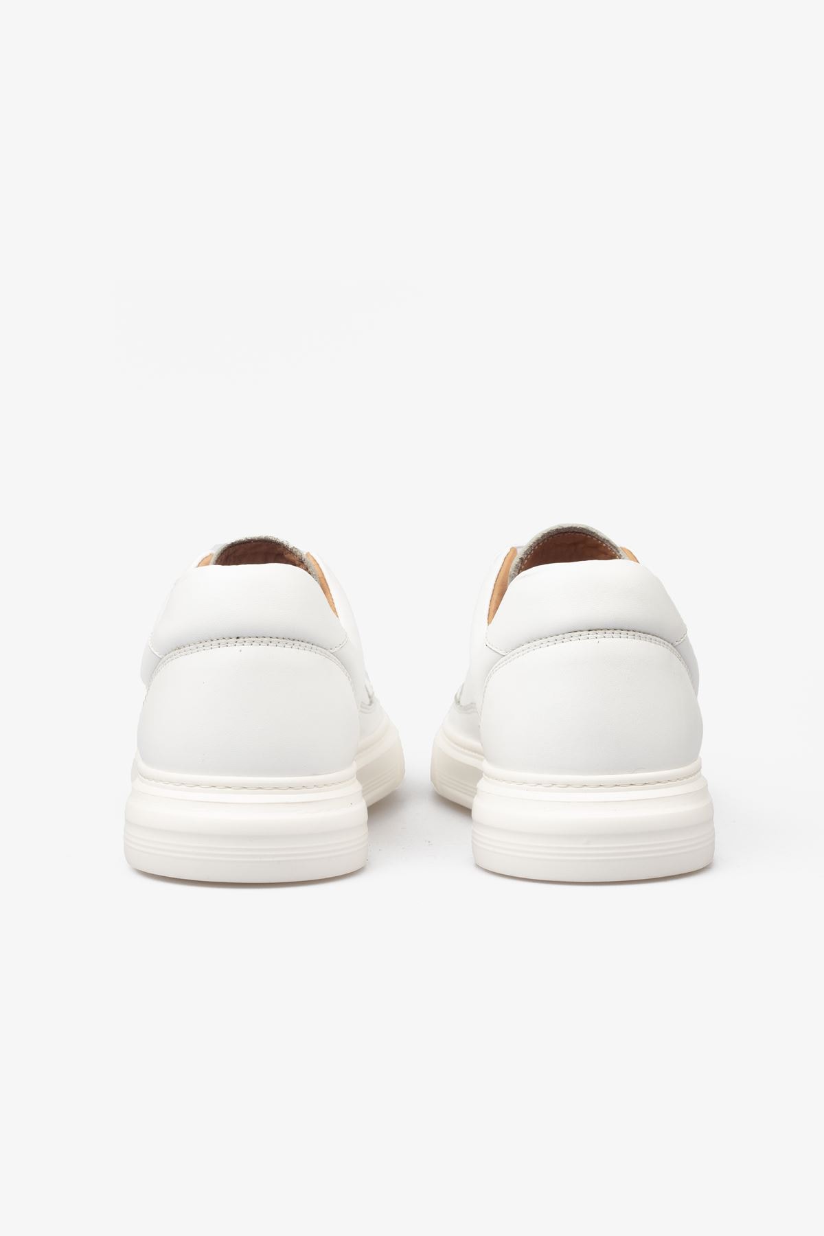 Erkek Sneaker Ayakkabı Hakiki Deri - 2401 Beyaz/Beyaz 3154