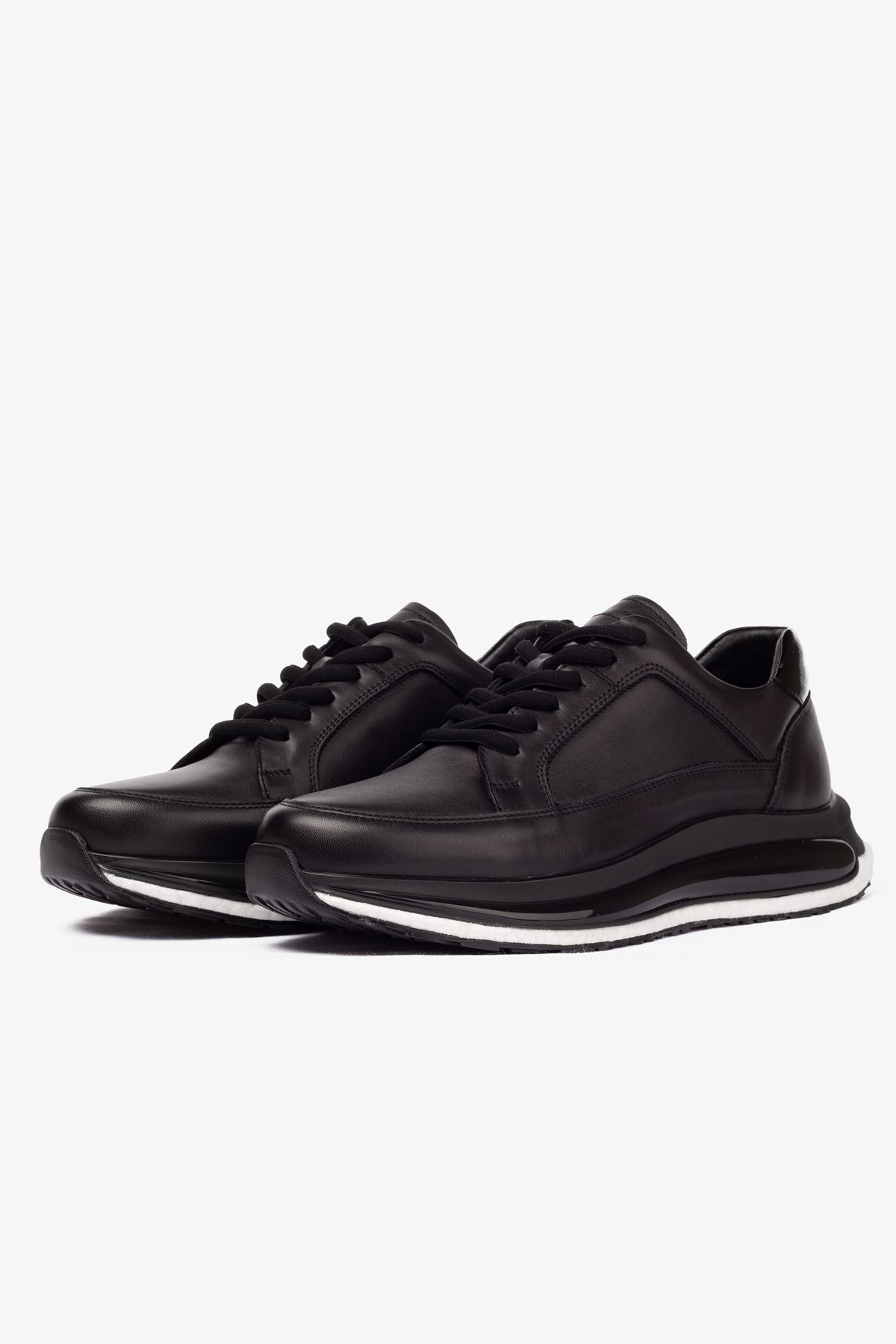 Erkek Sneaker Ayakkabı Hakiki Deri - 2401 Siyah MLK005