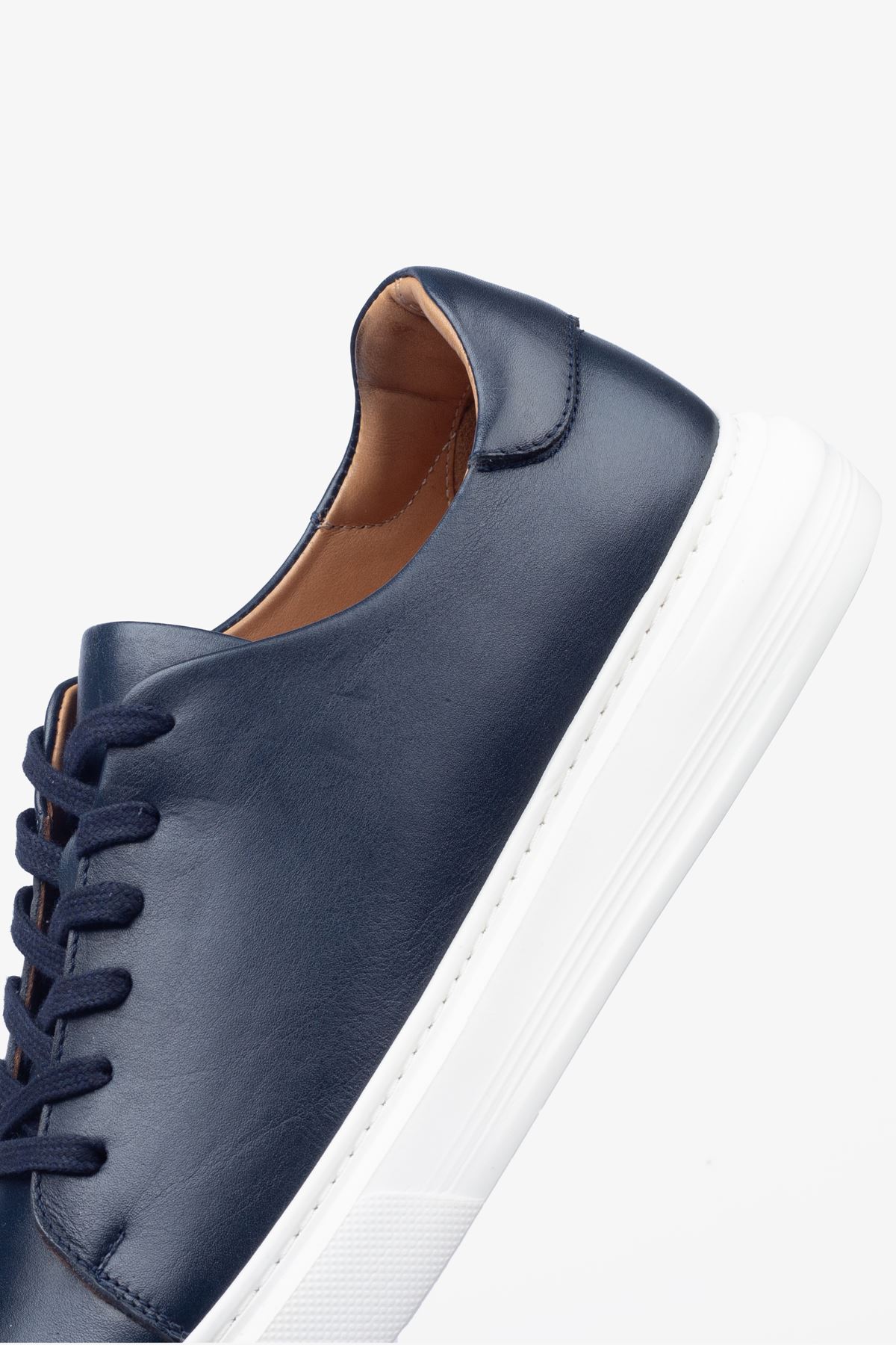 Erkek Sneaker Ayakkabı Hakiki Deri - 2201 Lacivert/Beyaz 3154