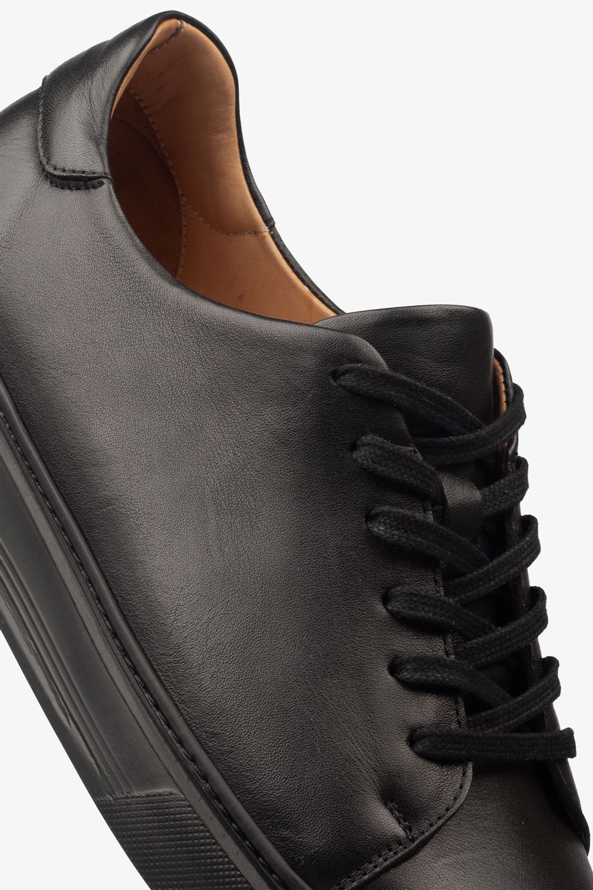 Erkek Sneaker Ayakkabı Hakiki Deri - 2201 Siyah/Siyah 3154