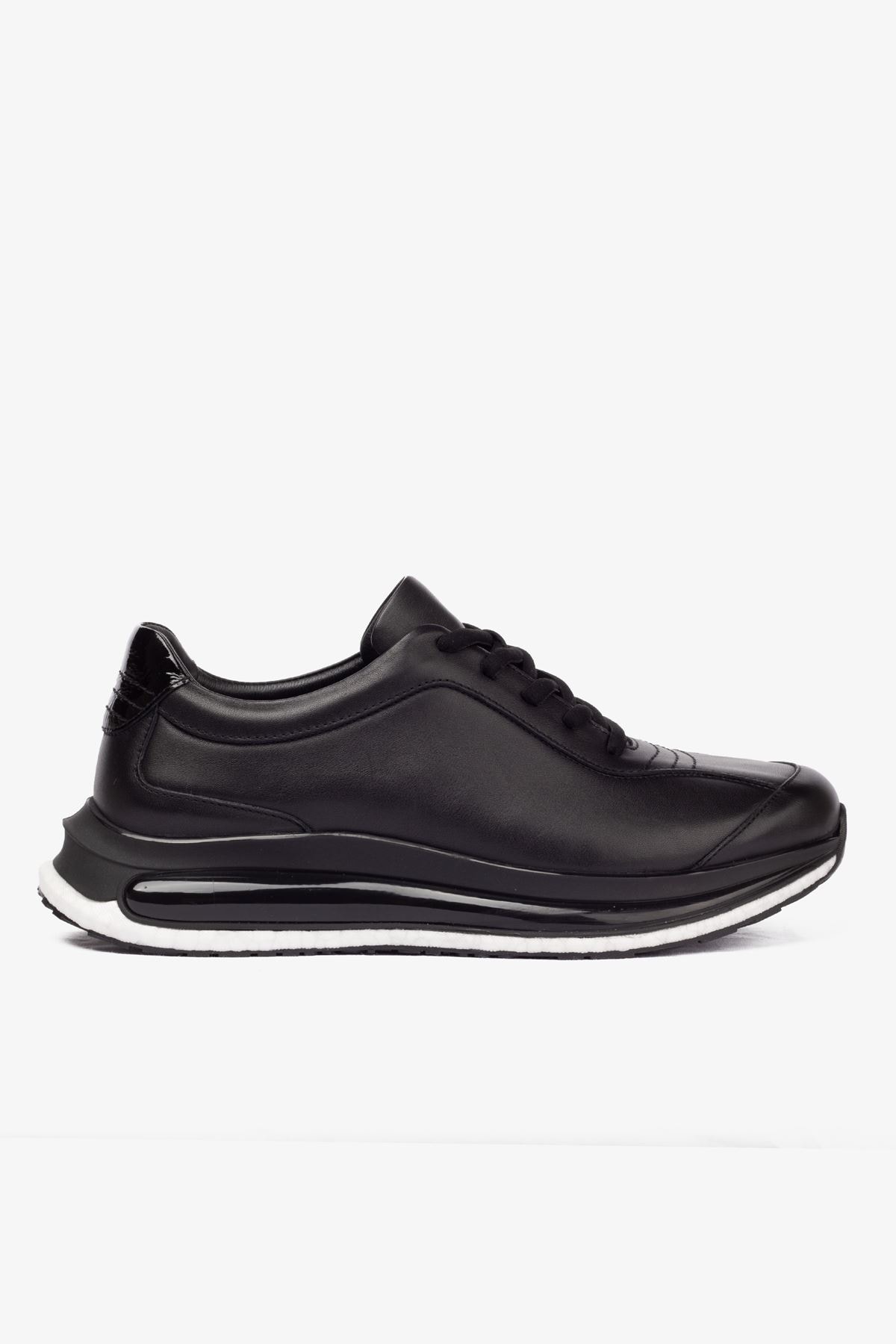 Erkek Sneaker Ayakkabı Hakiki Deri - 2170 Siyah MLK005