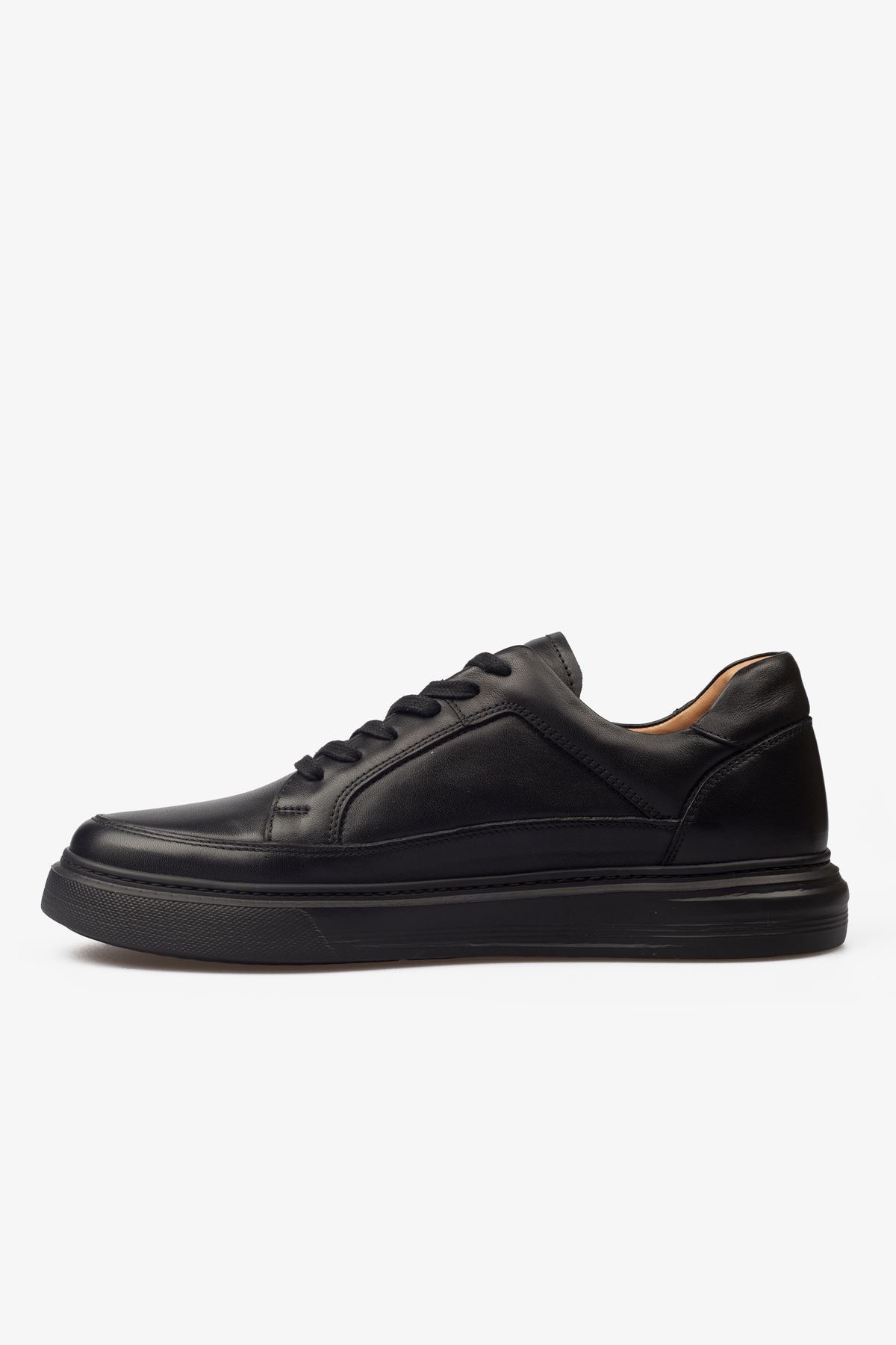 Erkek Sneaker Ayakkabı Hakiki Deri - 2401 Siyah/Siyah 3154
