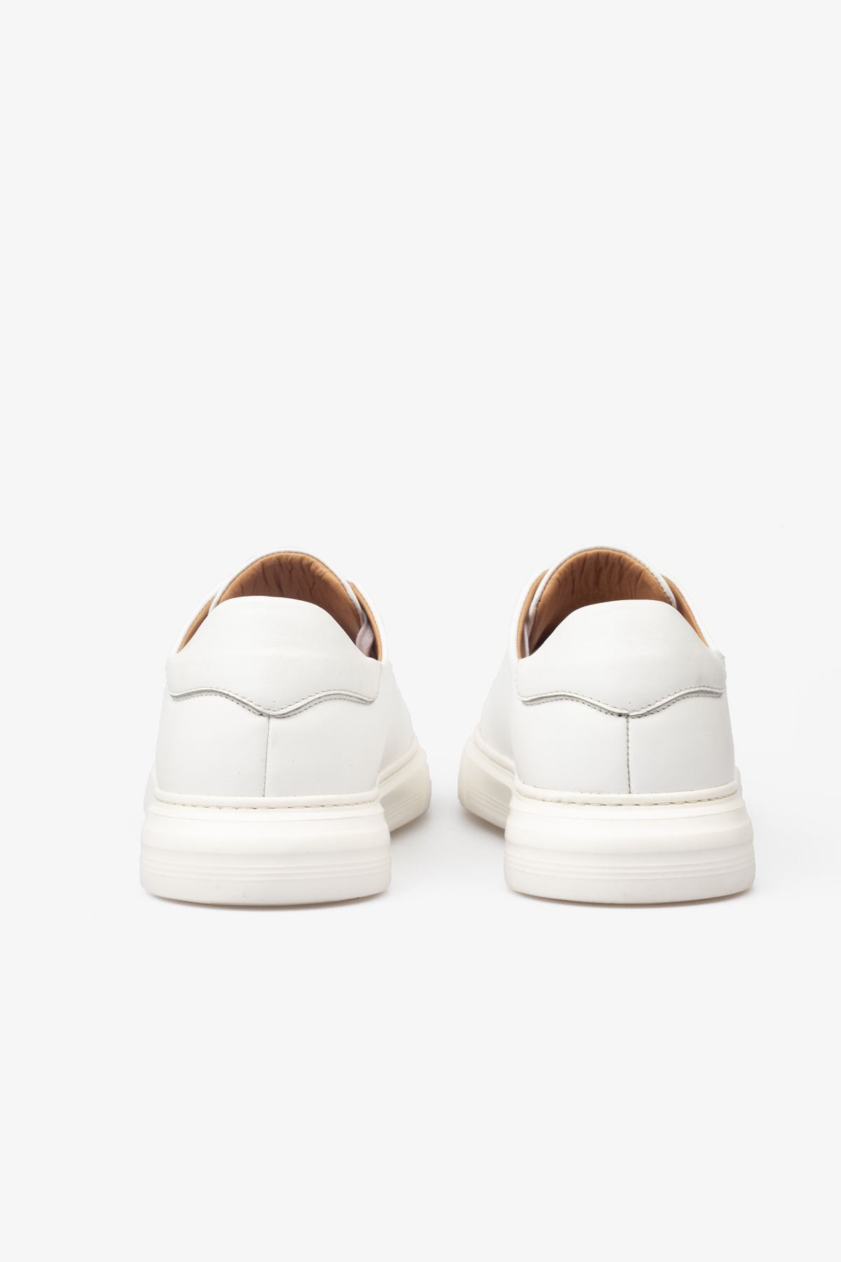 Erkek Sneaker Ayakkabı Hakiki Deri - 2201 Beyaz/Beyaz 3154