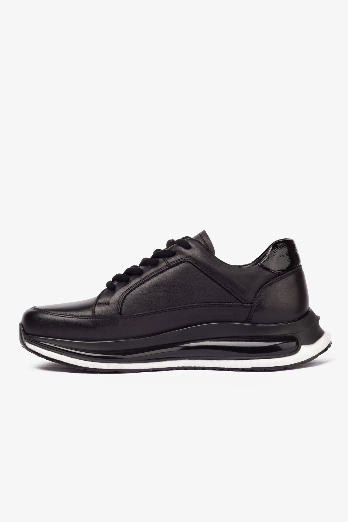 Erkek Sneaker Ayakkabı Hakiki Deri - 2401 Siyah MLK005