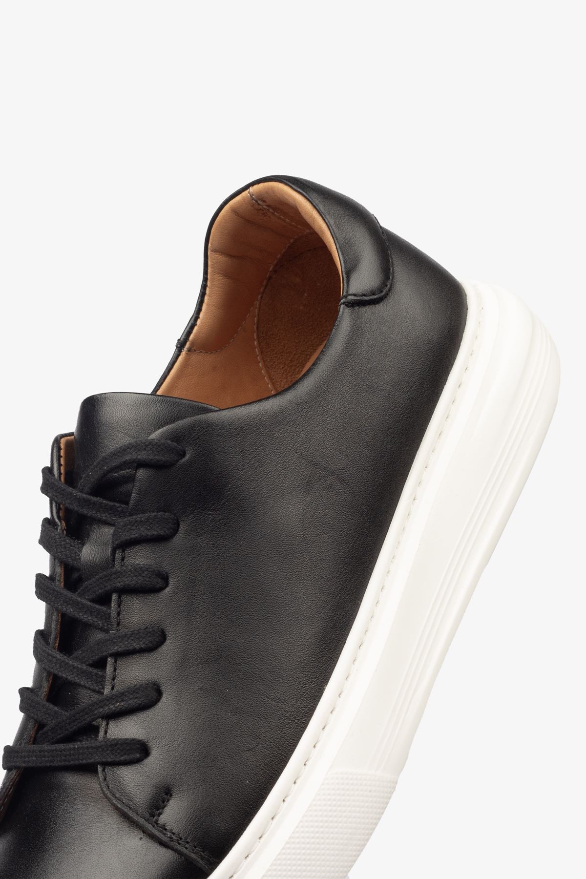 Erkek Sneaker Ayakkabı Hakiki Deri - 2201 Siyah/Beyaz 3154
