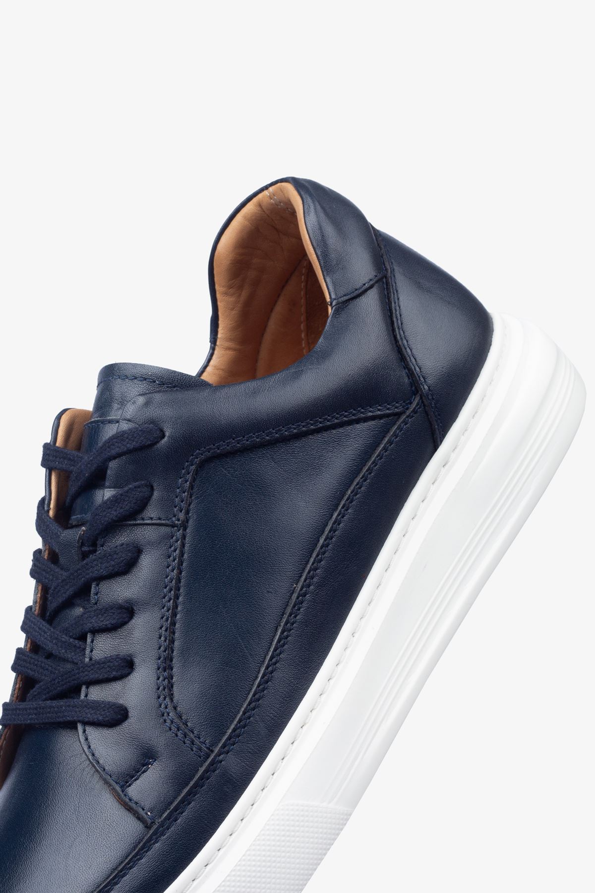 Erkek Sneaker Ayakkabı Hakiki Deri - 2401 Lacivert/Beyaz 3154