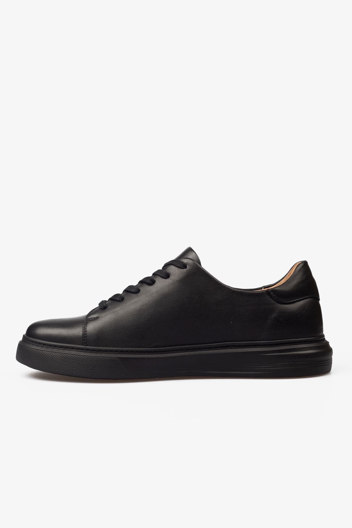 Erkek Sneaker Ayakkabı Hakiki Deri - 2201 Siyah/Siyah 3154