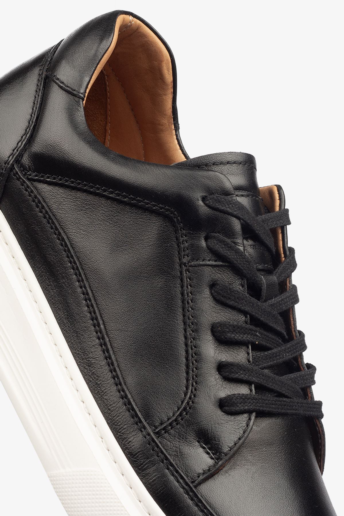 Erkek Sneaker Ayakkabı Hakiki Deri - 2401 Siyah/Beyaz 3154