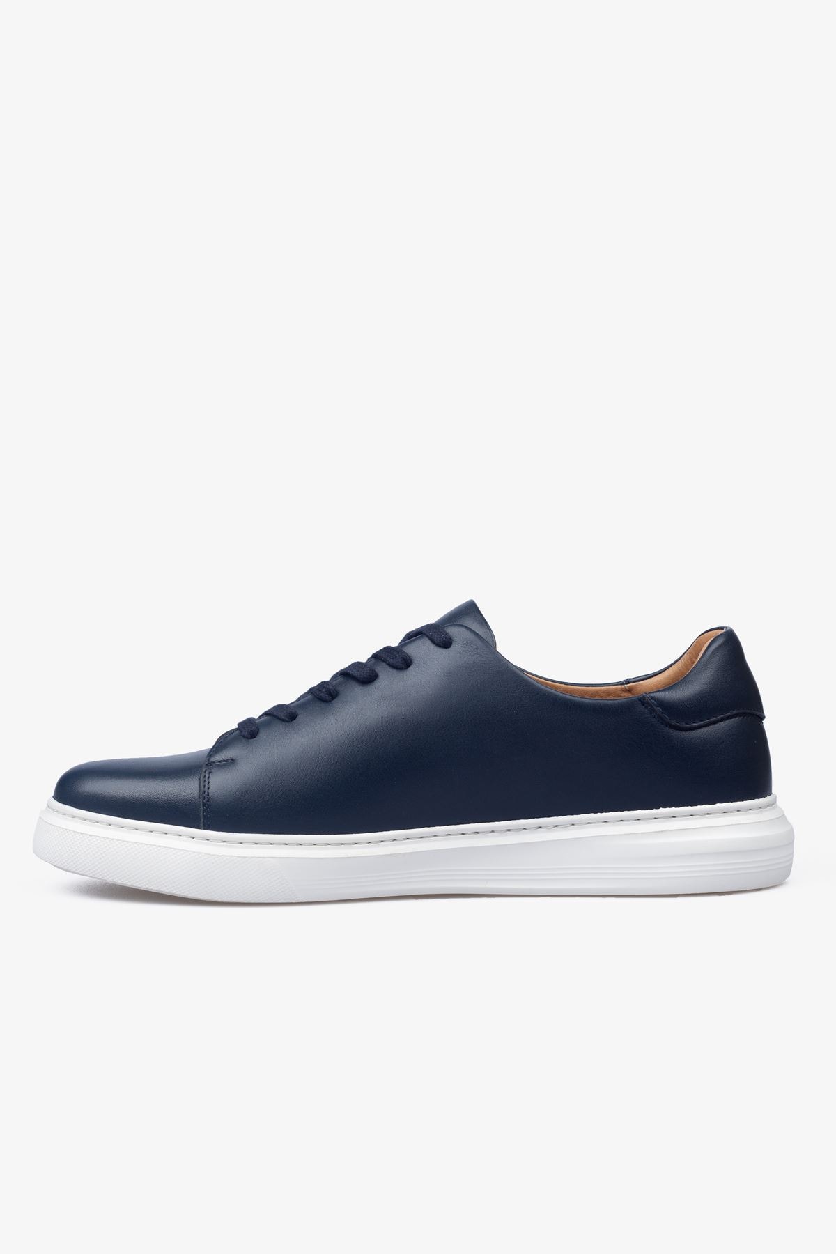 Erkek Sneaker Ayakkabı Hakiki Deri - 2201 Lacivert/Beyaz 3154