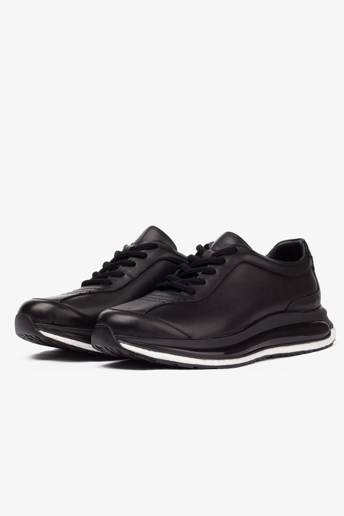 Erkek Sneaker Ayakkabı Hakiki Deri - 2170 Siyah MLK005
