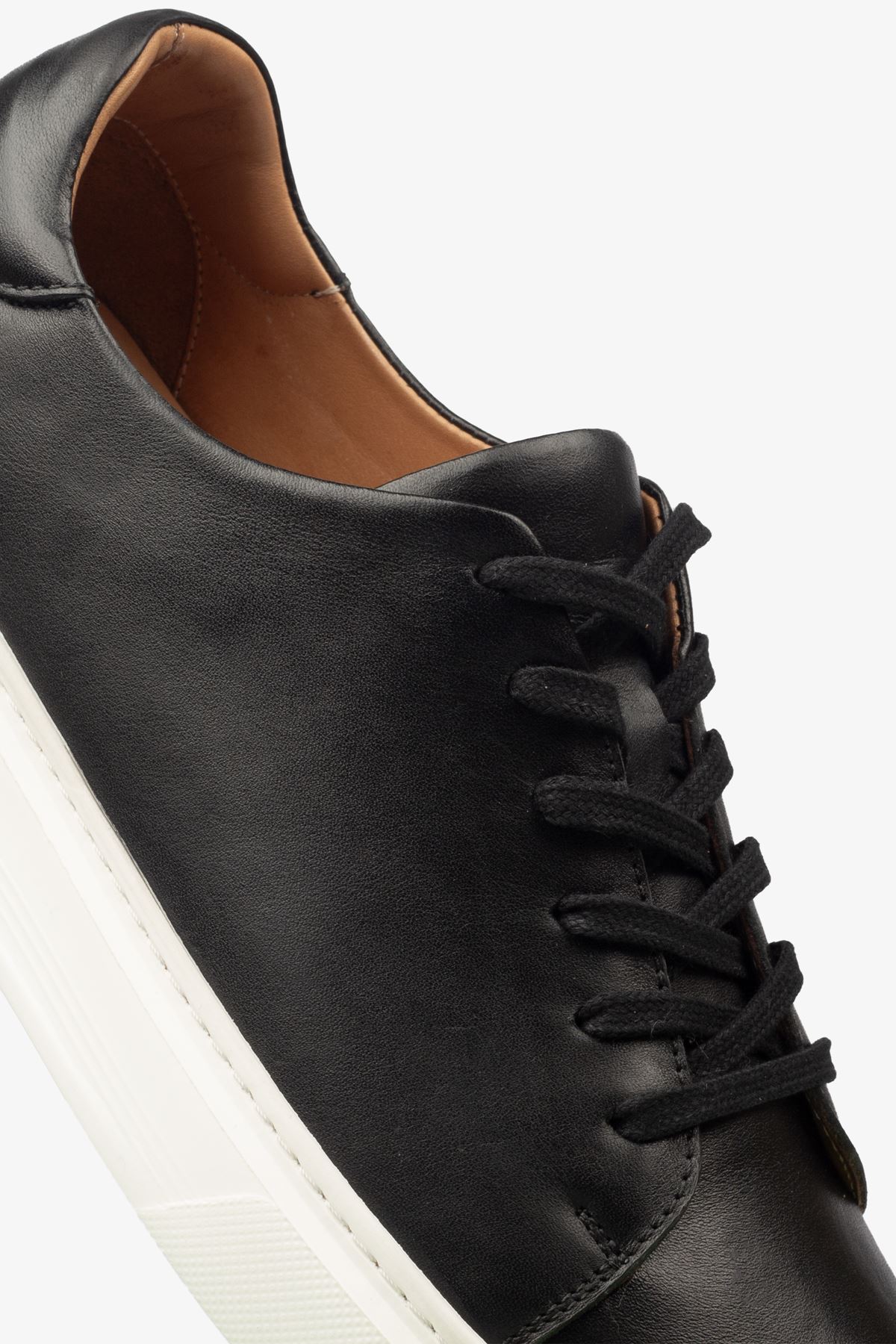 Erkek Sneaker Ayakkabı Hakiki Deri - 2201 Siyah/Beyaz 3154