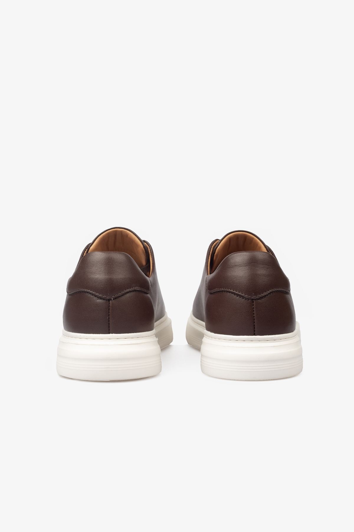 Erkek Sneaker Ayakkabı Hakiki Deri - 2401 Kahve/Beyaz 3154