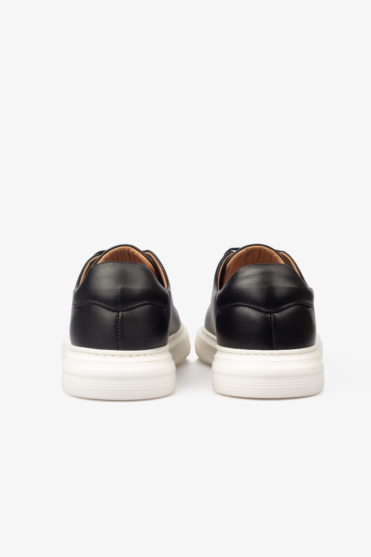 Erkek Sneaker Ayakkabı Hakiki Deri - 2201 Siyah/Beyaz 3154