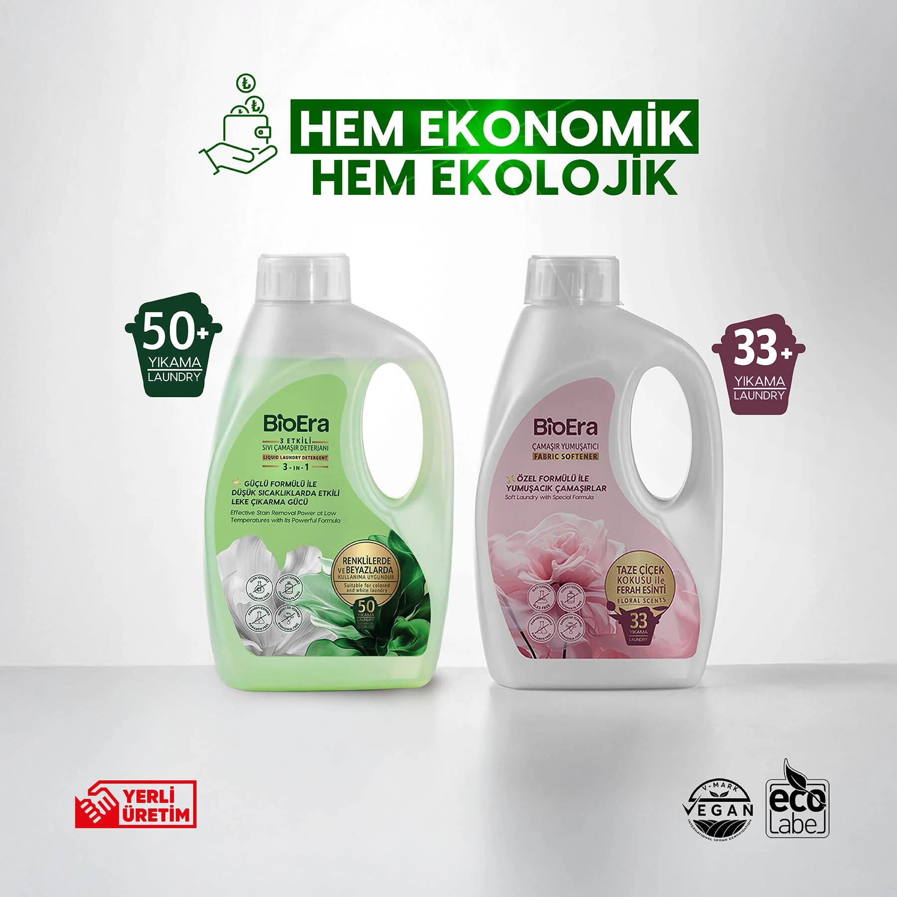 Ekonomik Paket BioEra Sıvı Deterjan + Yumuşatıcı