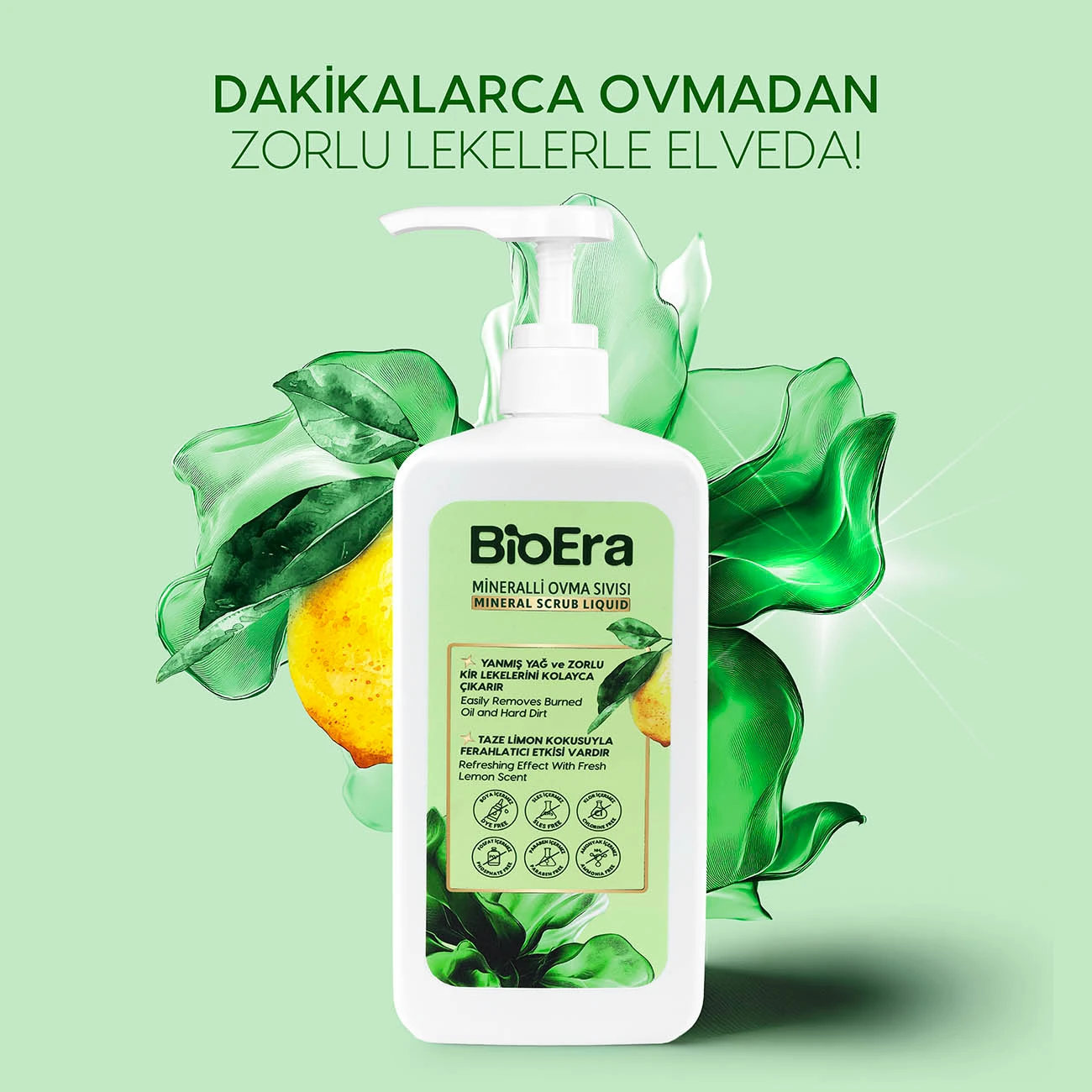 Ekonomik Paket BioEra Bulaşık Sıvısı + WC & Banyo Temizleyici + Mineralli Krem Yüzey Temizleyici
