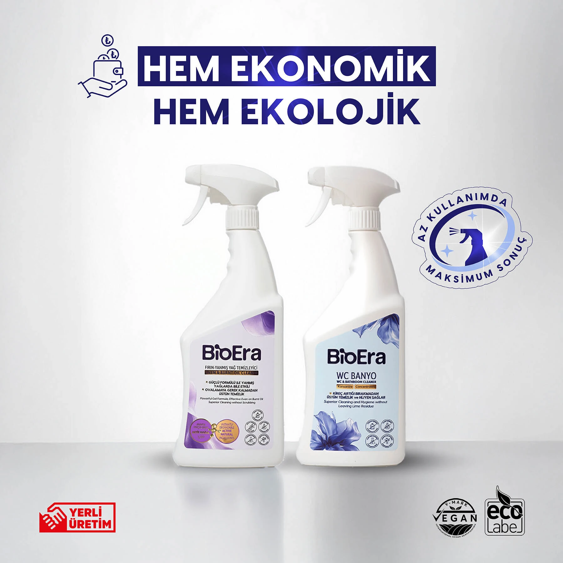 Ekonomik Paket BioEra Yağ Sökücü + WC & Banyo Temizleyici
