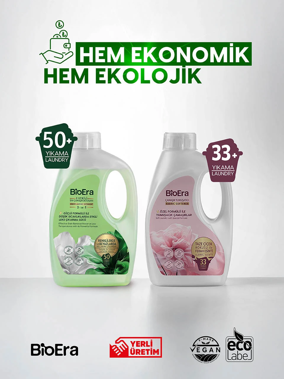 Ekonomik Paket BioEra Sıvı Deterjan + Yumuşatıcı