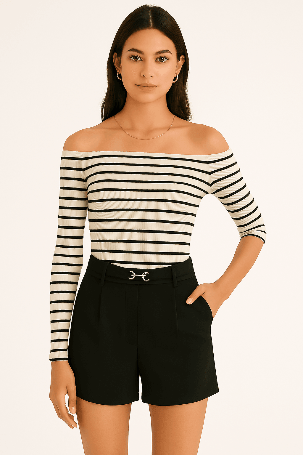ÇİZGİLİ UZUN KOLLU BODY BLUZ