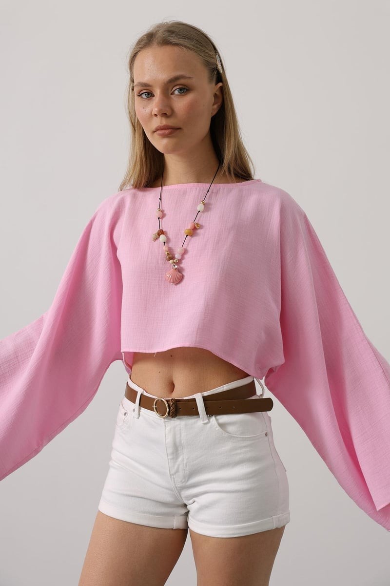 YARASA CROP KOLLU BLUZ