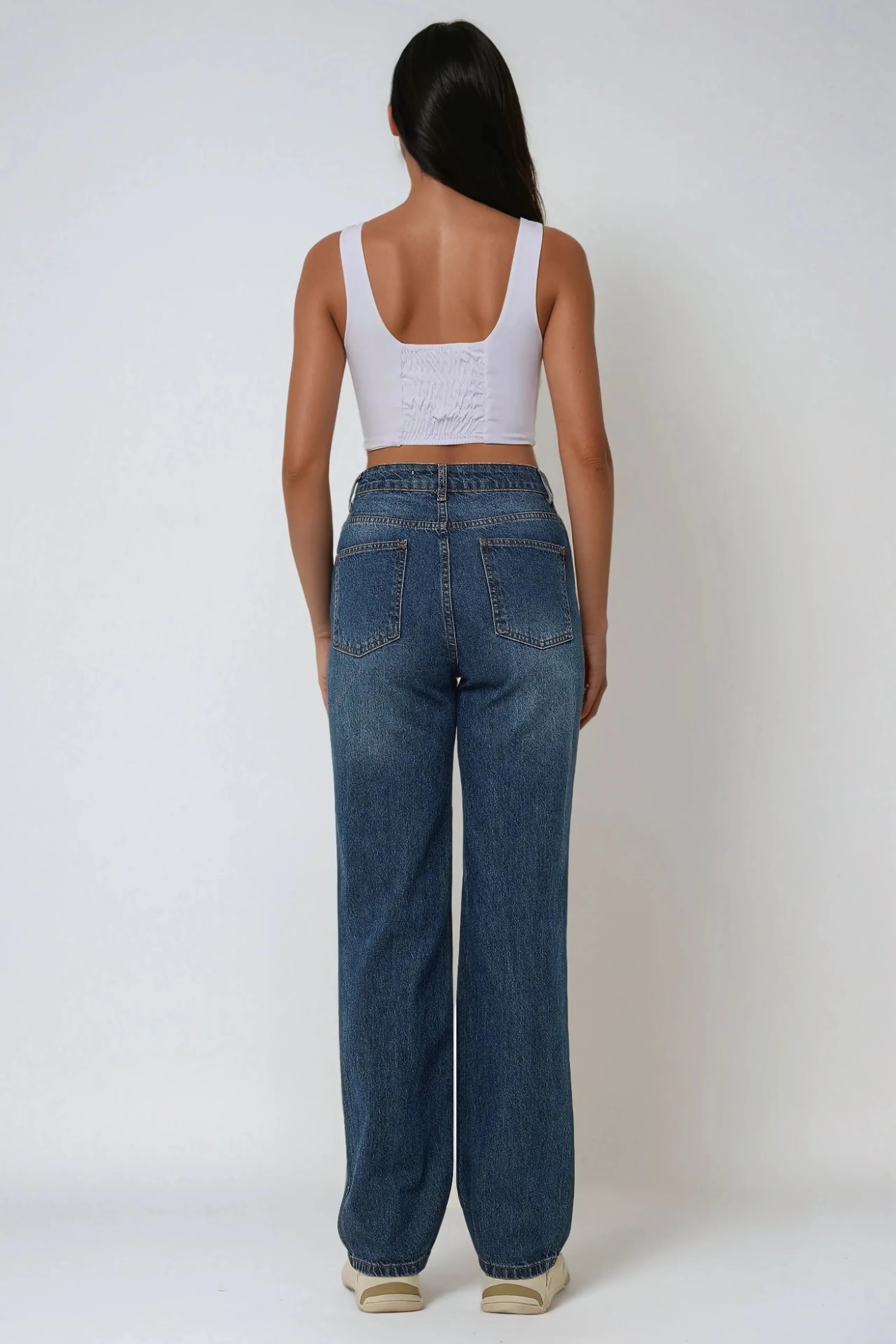 KORSE DETAYLI FERMUARLI CROP