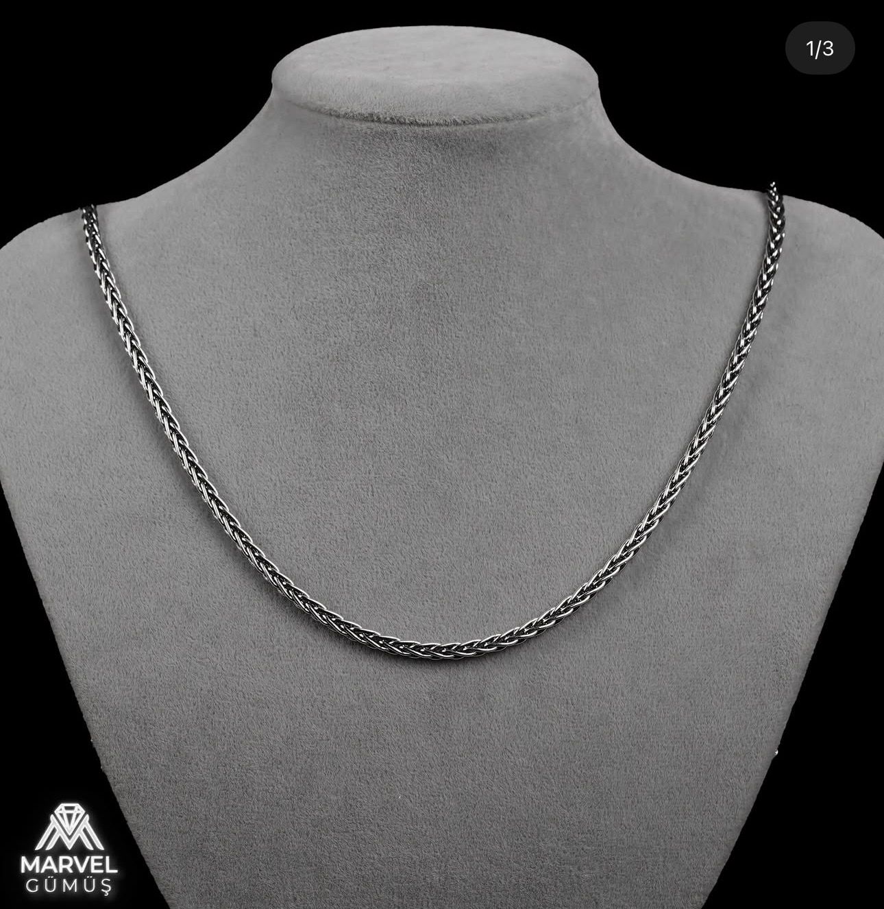 925 Ayar El Yapımı Örgü Gümüş Zincir