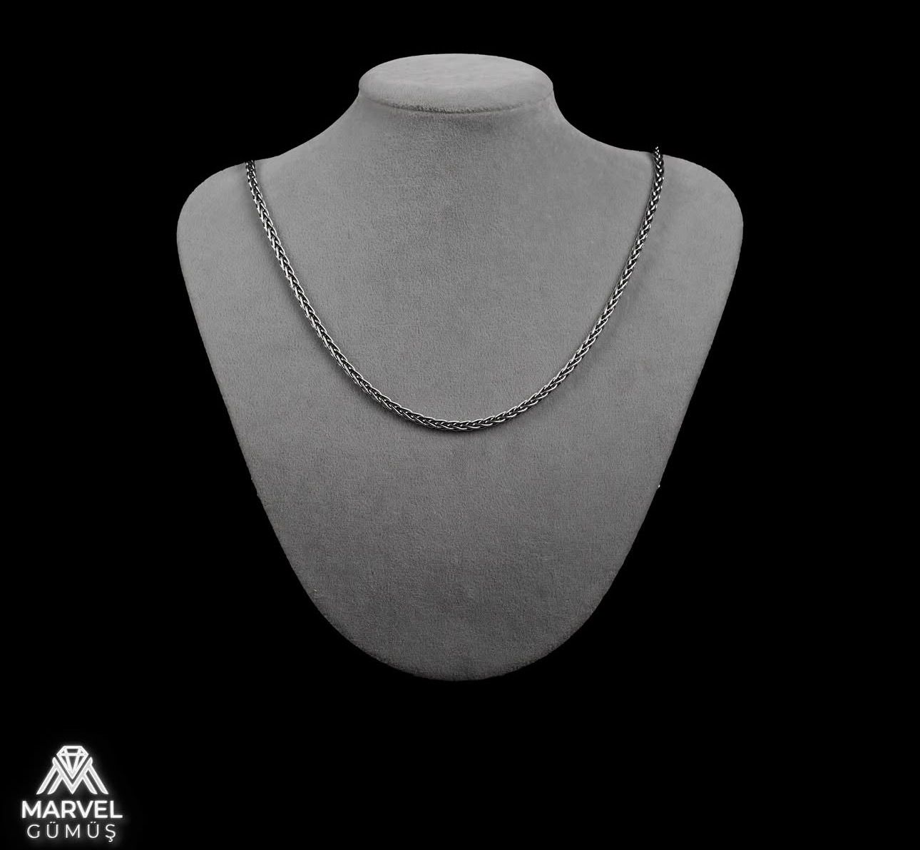 925 Ayar El Yapımı Örgü Gümüş Zincir