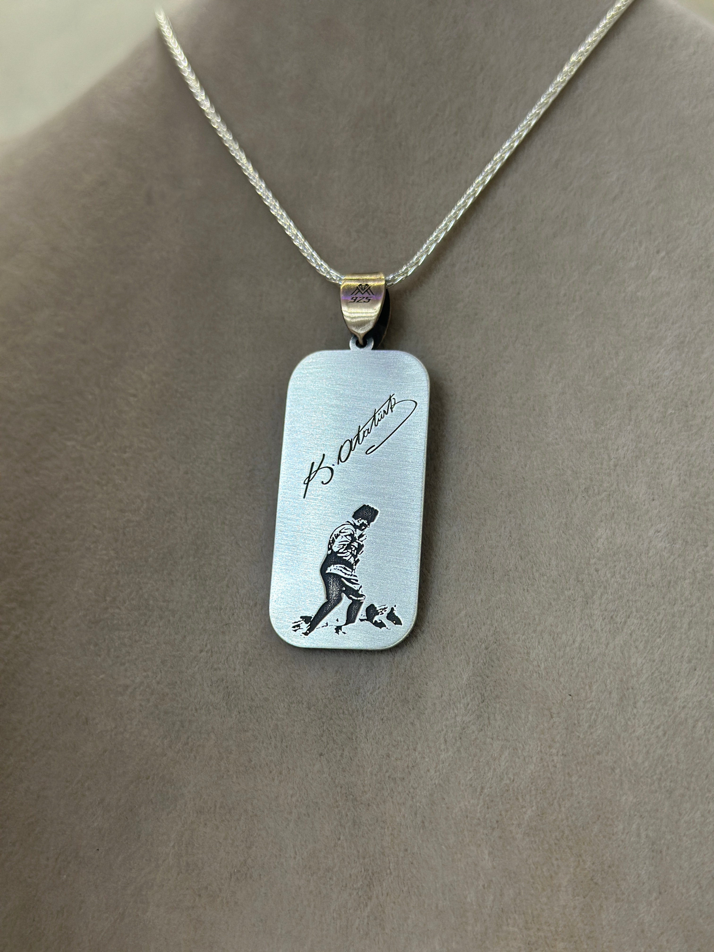 925 Ayar BAŞ KOMUTAN Gümüş Kolye