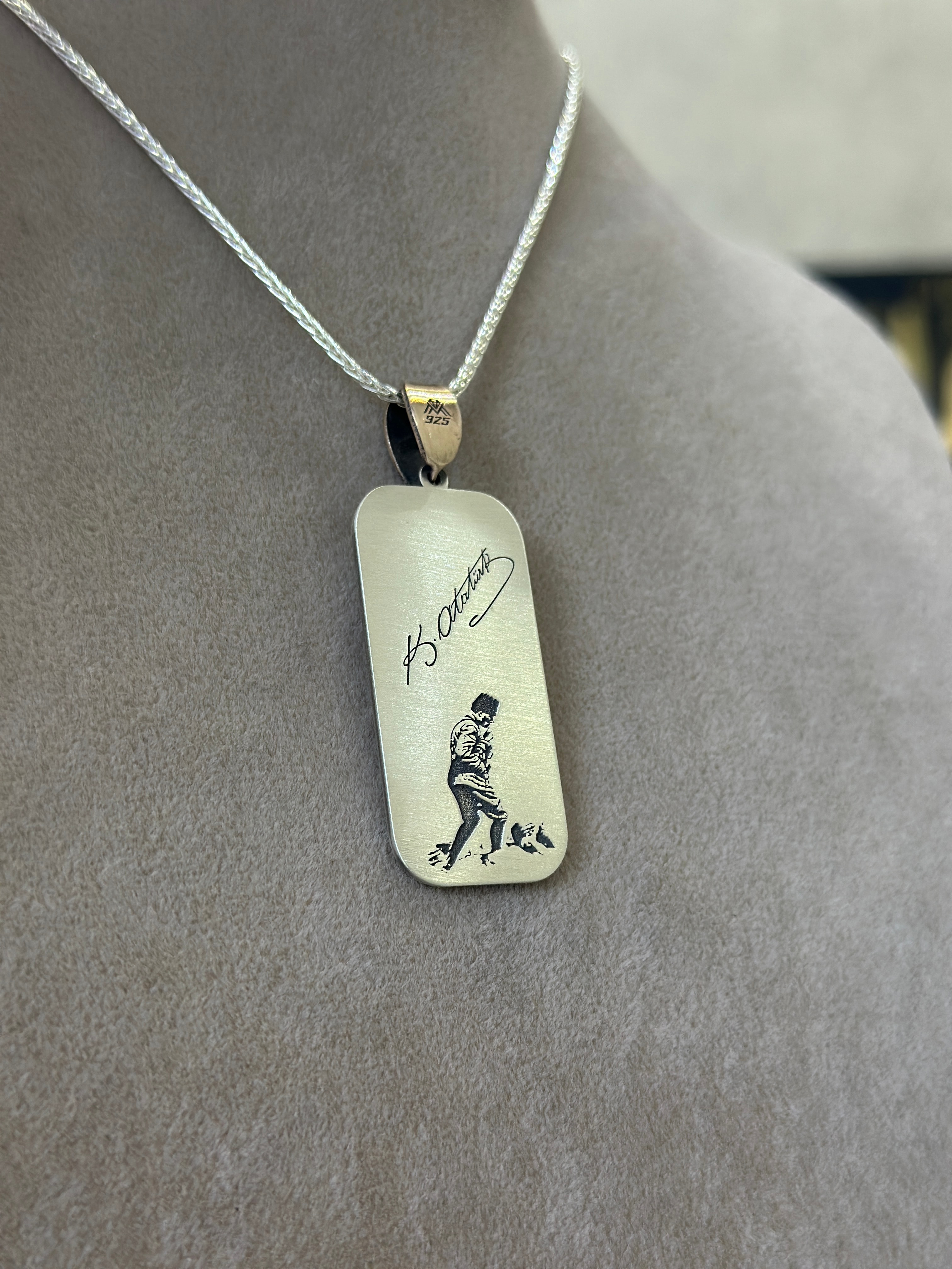 925 Ayar BAŞ KOMUTAN Gümüş Kolye