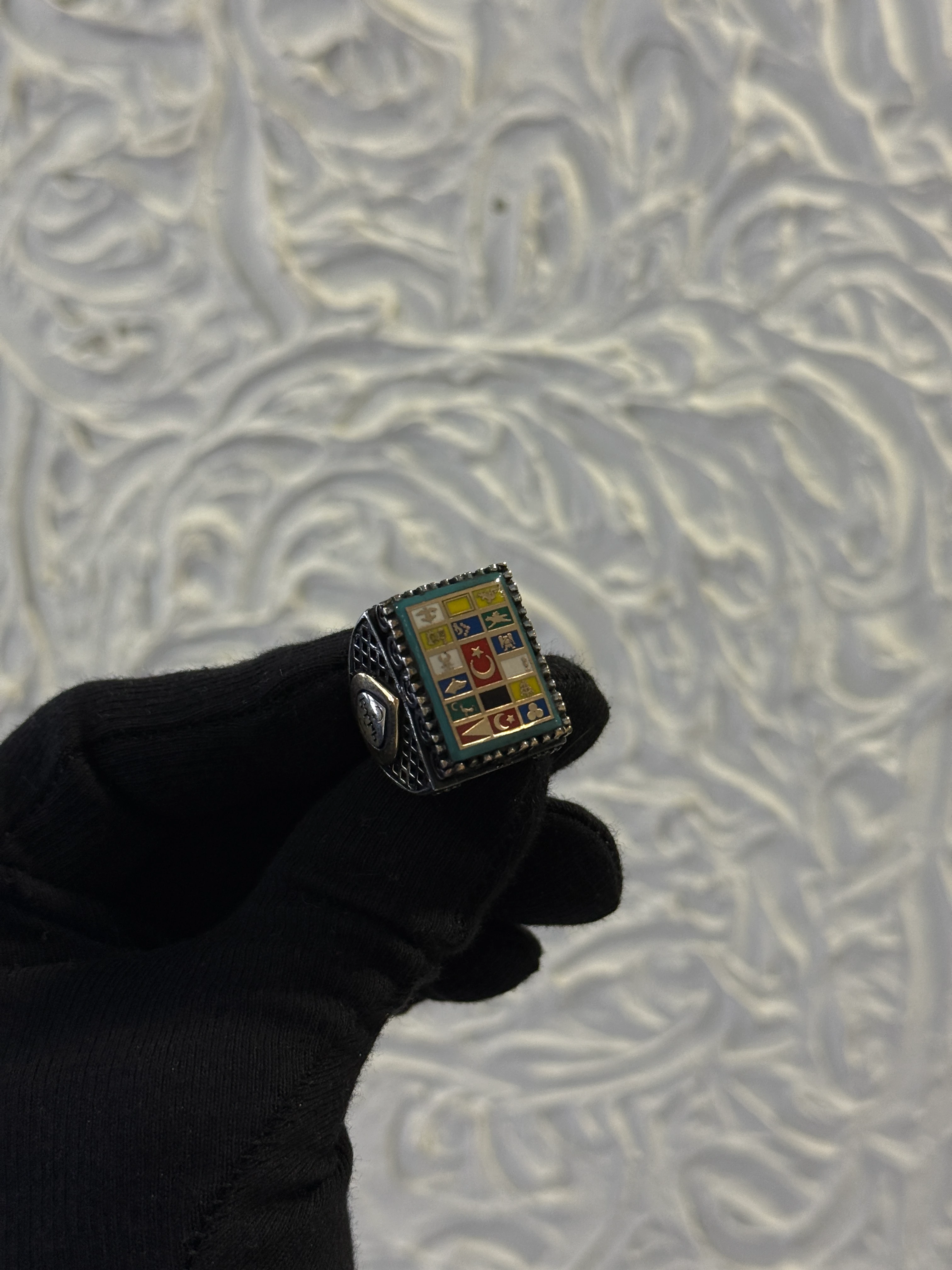 925 Ayar 16 Türk Devleti İşlemeli Gümüş Yüzük