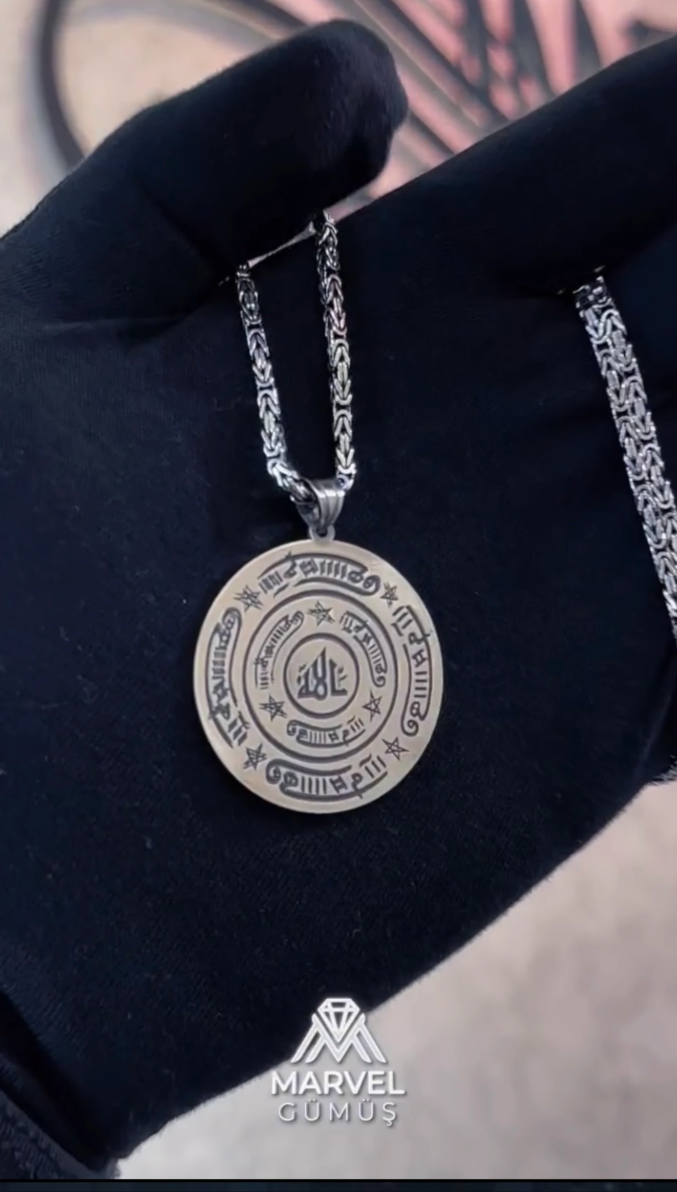 925 Ayar Celcelutiye Madalyon Kolye