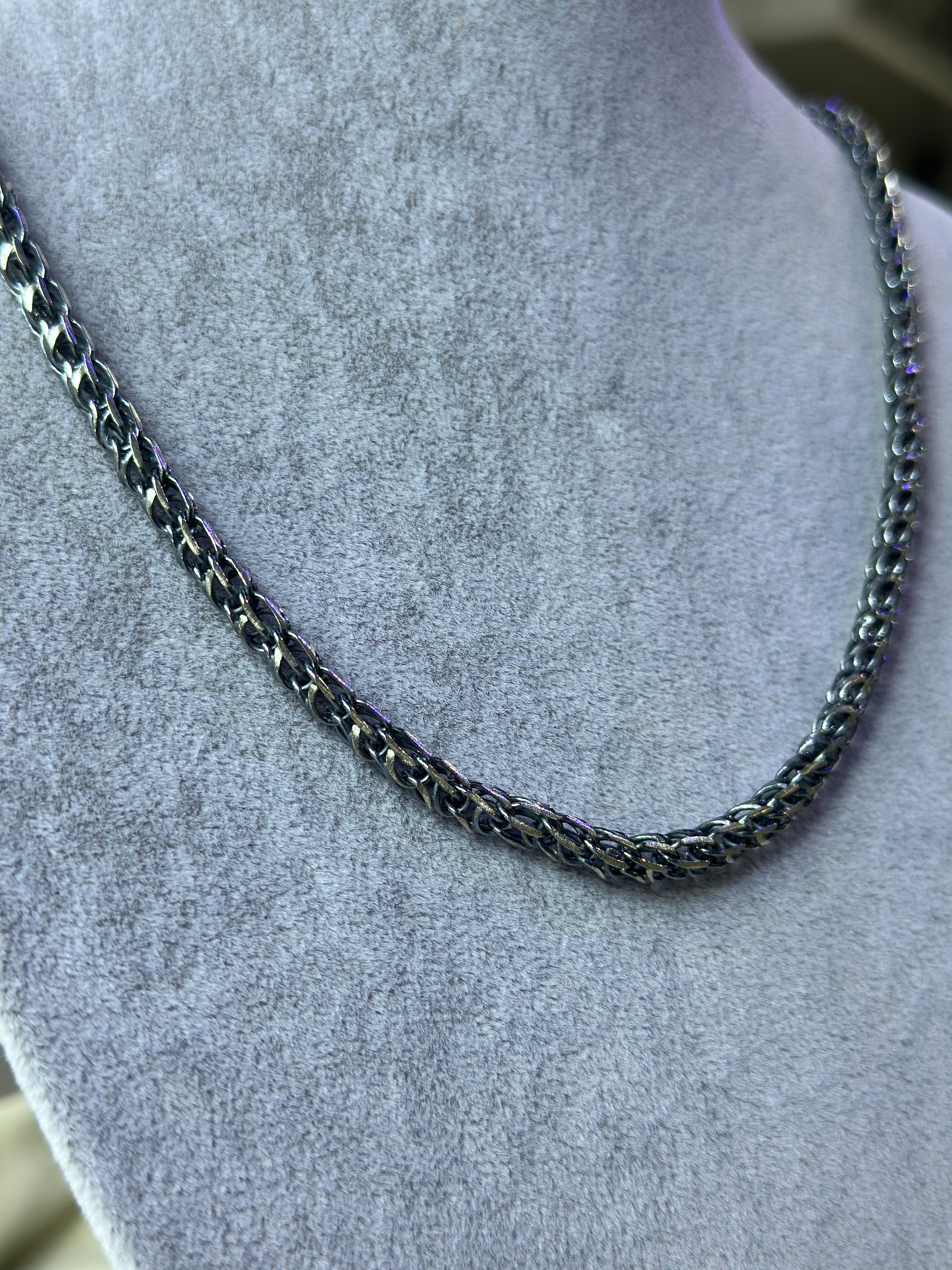 925 Ayat El Yapımı Doch Gümüş Zincir