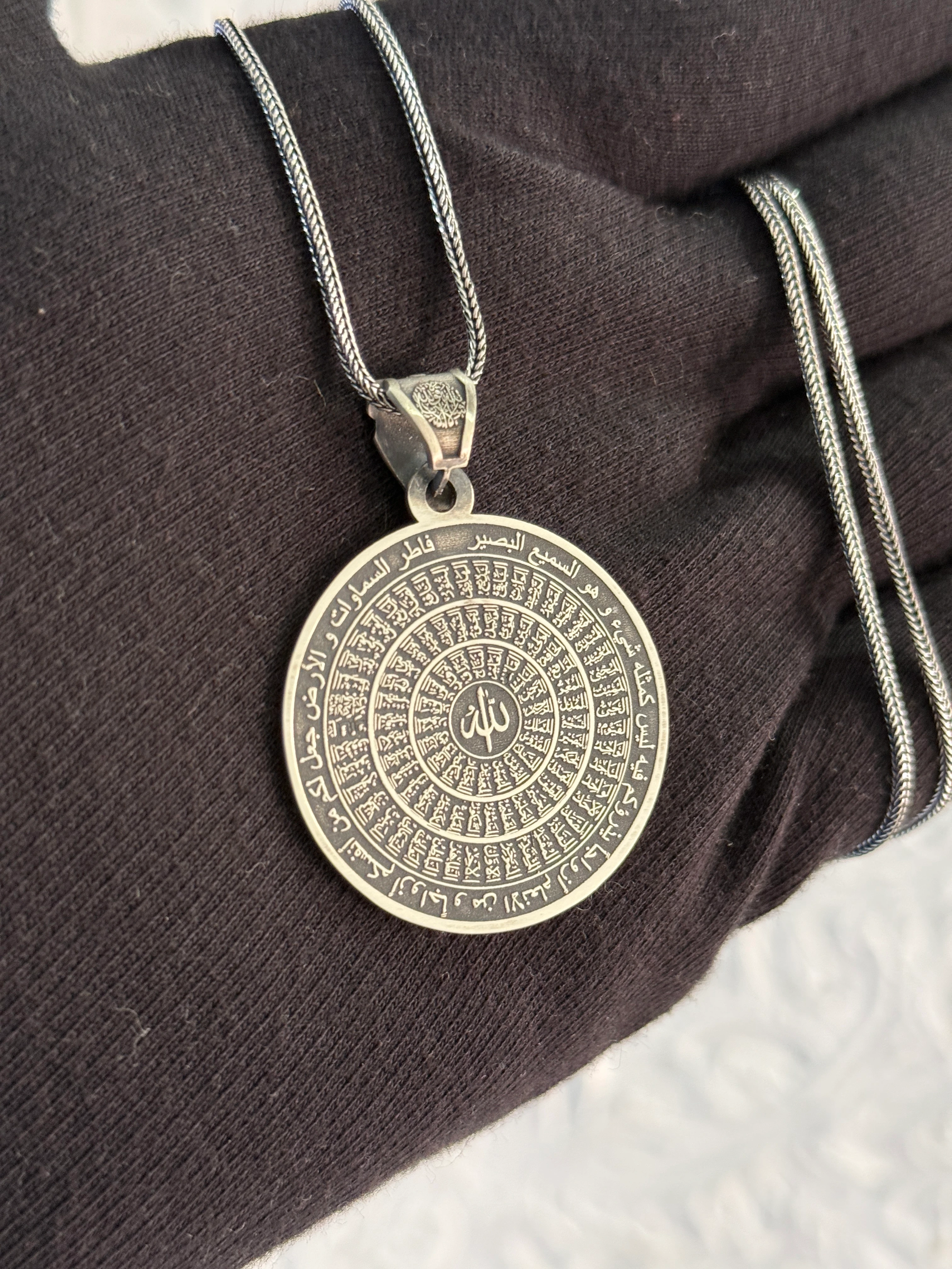 925 Ayar Gümüş Özel Muhafız Tasarım Koruma Madalyon Koyle V2