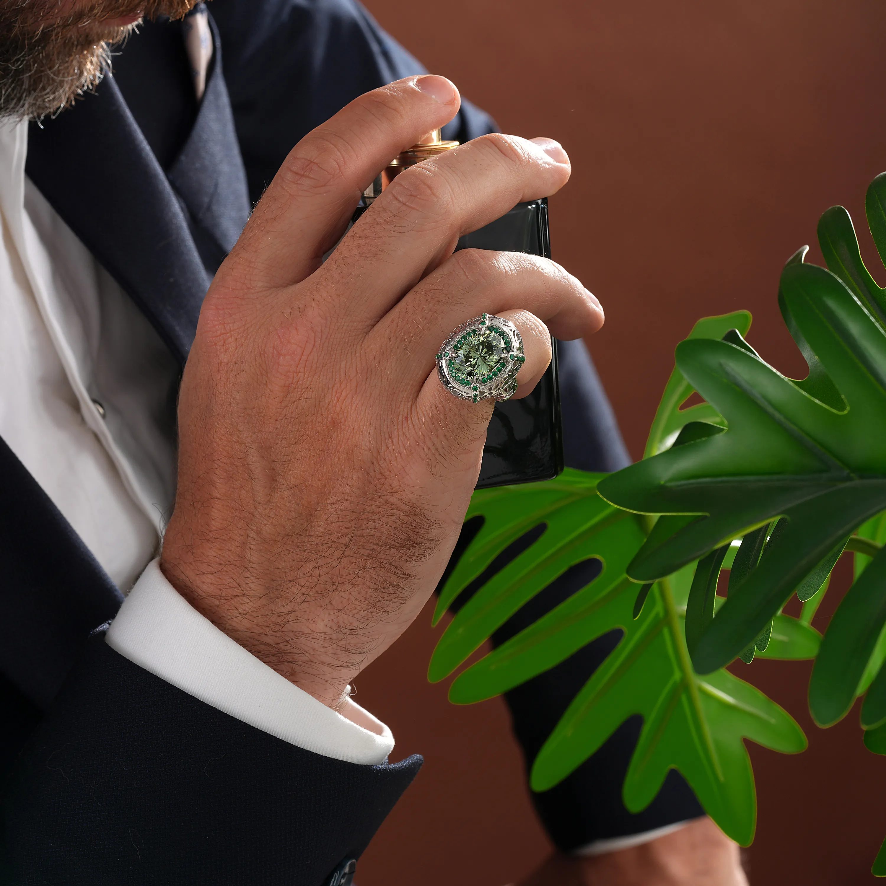 Sultan Zarafeti: Sultan Gümüş Yüzük (Sarı Mozanit Taşlı)