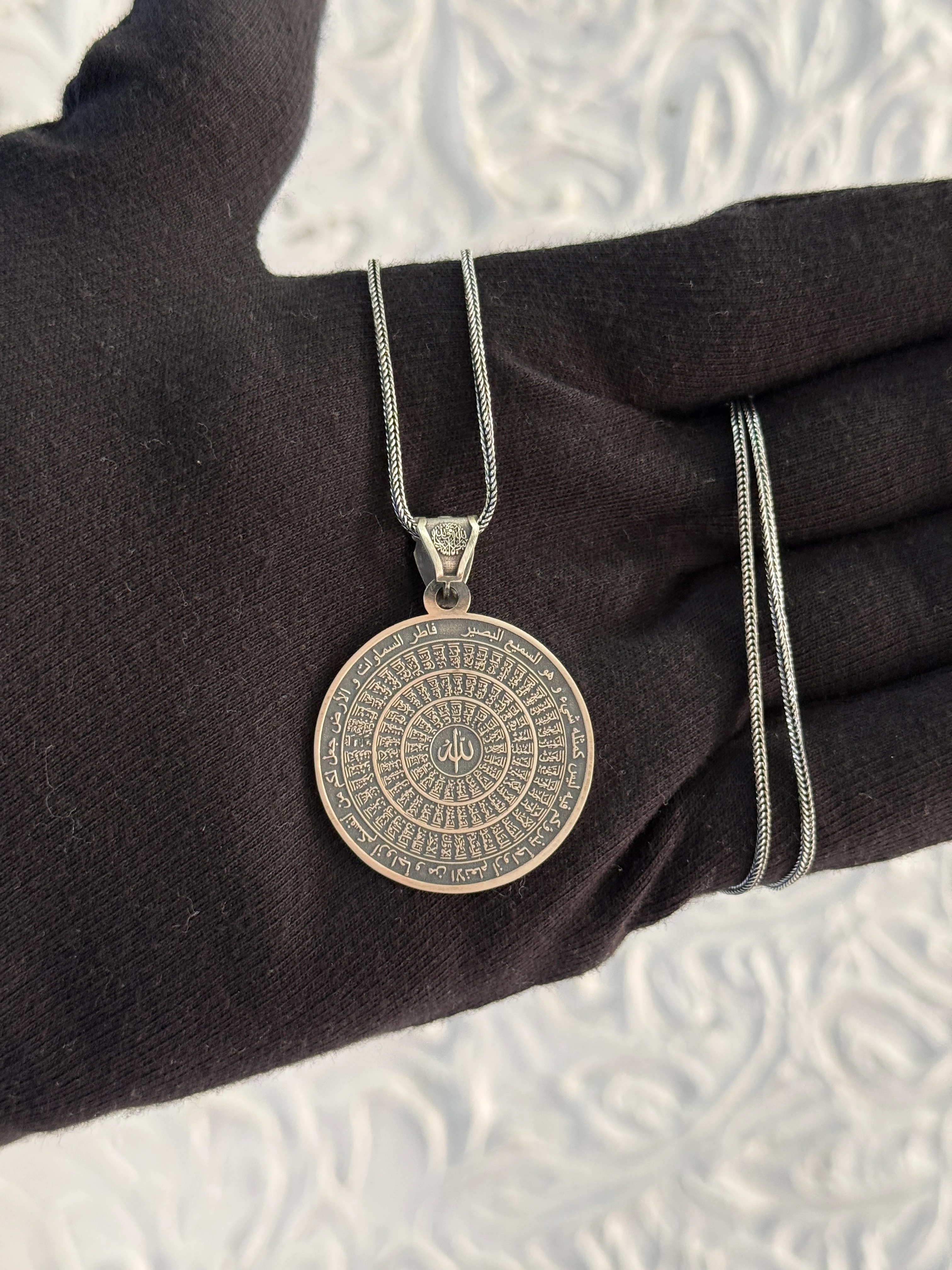 925 Ayar Gümüş Özel Muhafız Tasarım Koruma Madalyon Koyle V2