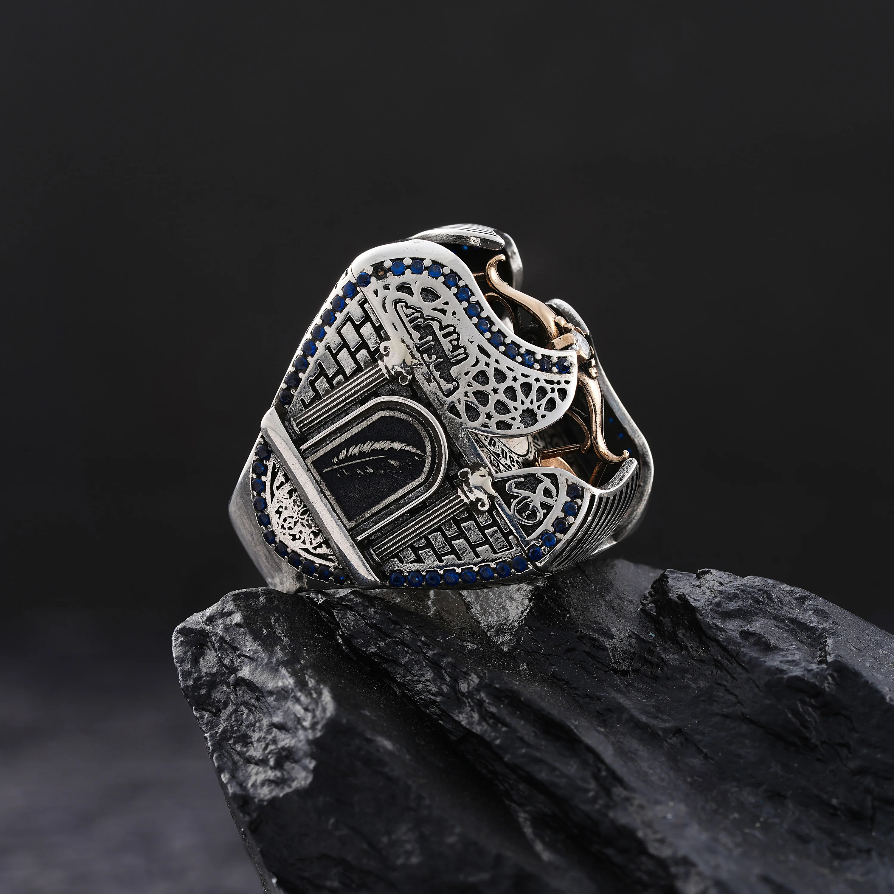 925 Ayar Özel Tasarım Gümüş Adalet Yüzük