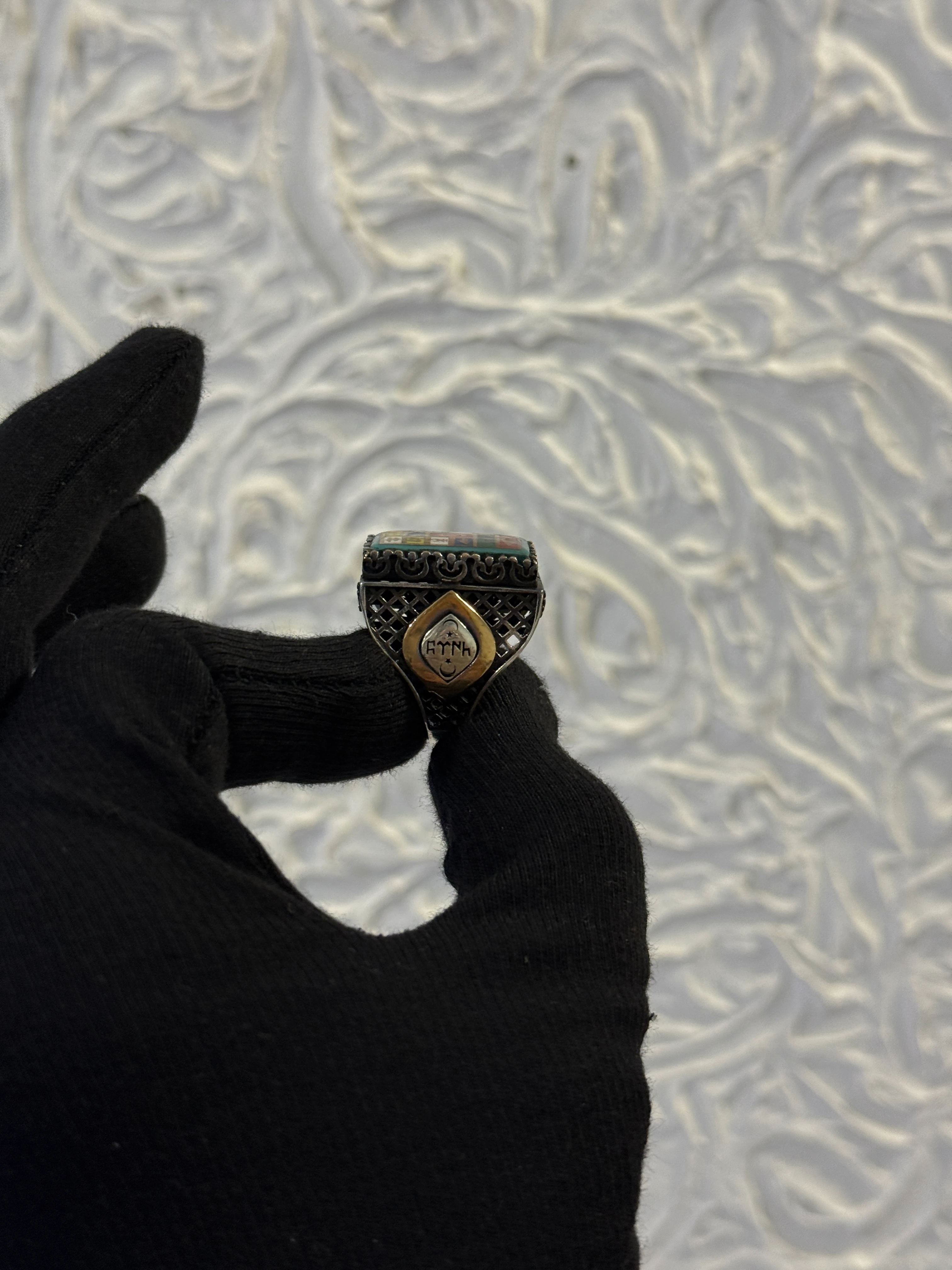 925 Ayar 16 Türk Devleti İşlemeli Gümüş Yüzük