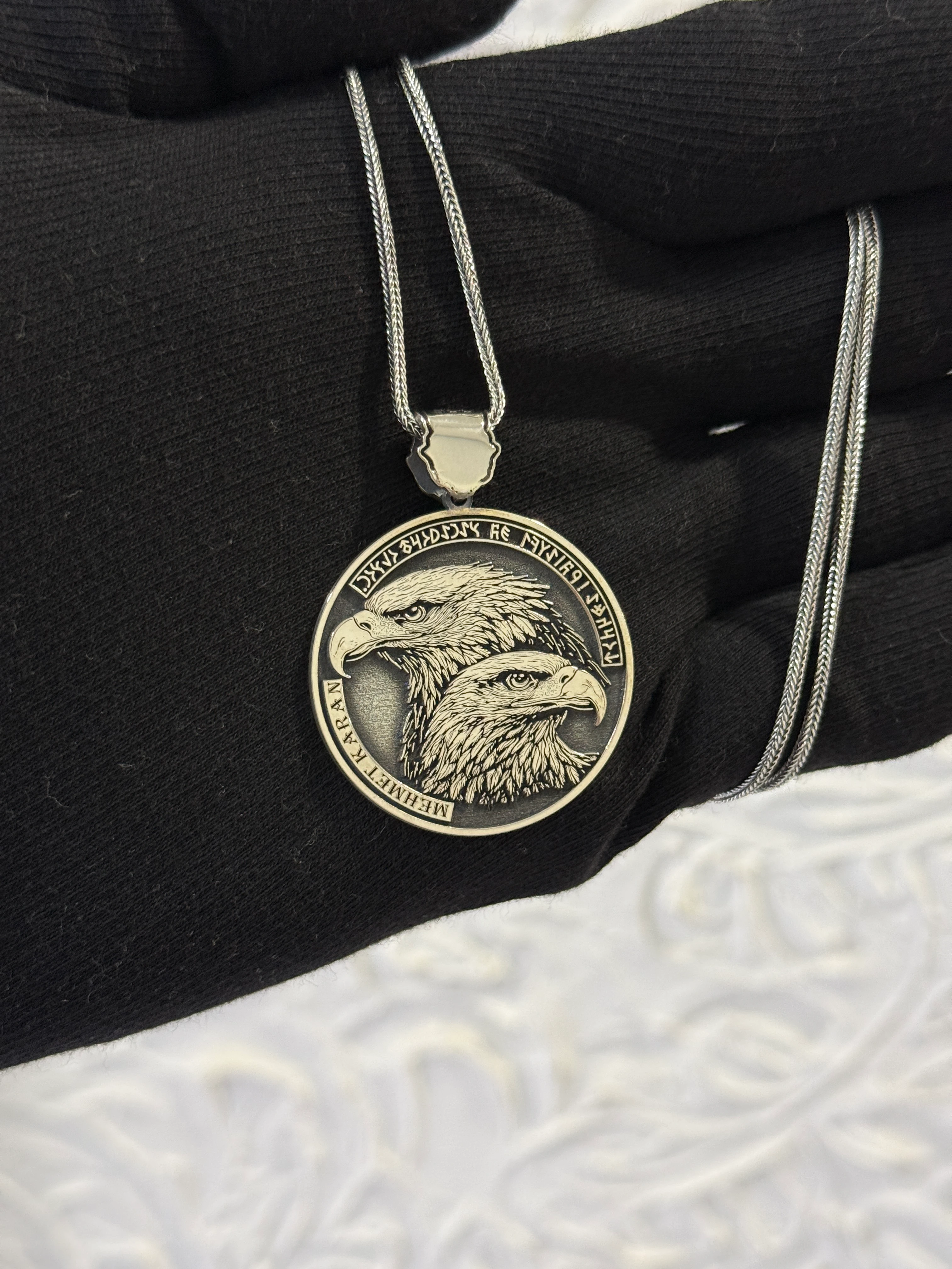 925 Ayar GÖK YURT – Göktürk Kartallı İsimli Gümüş Kolye