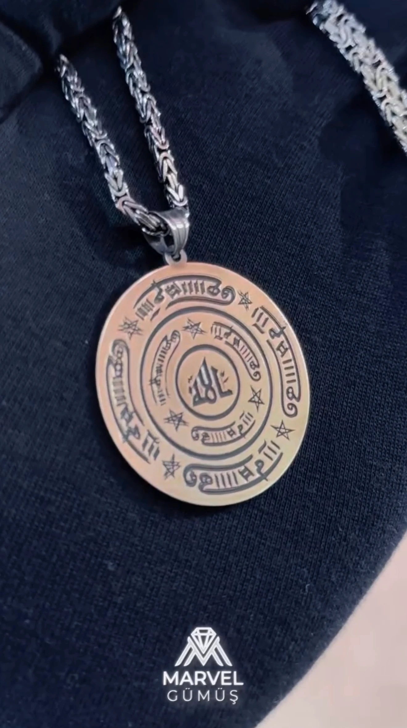 925 Ayar Celcelutiye Madalyon Kolye