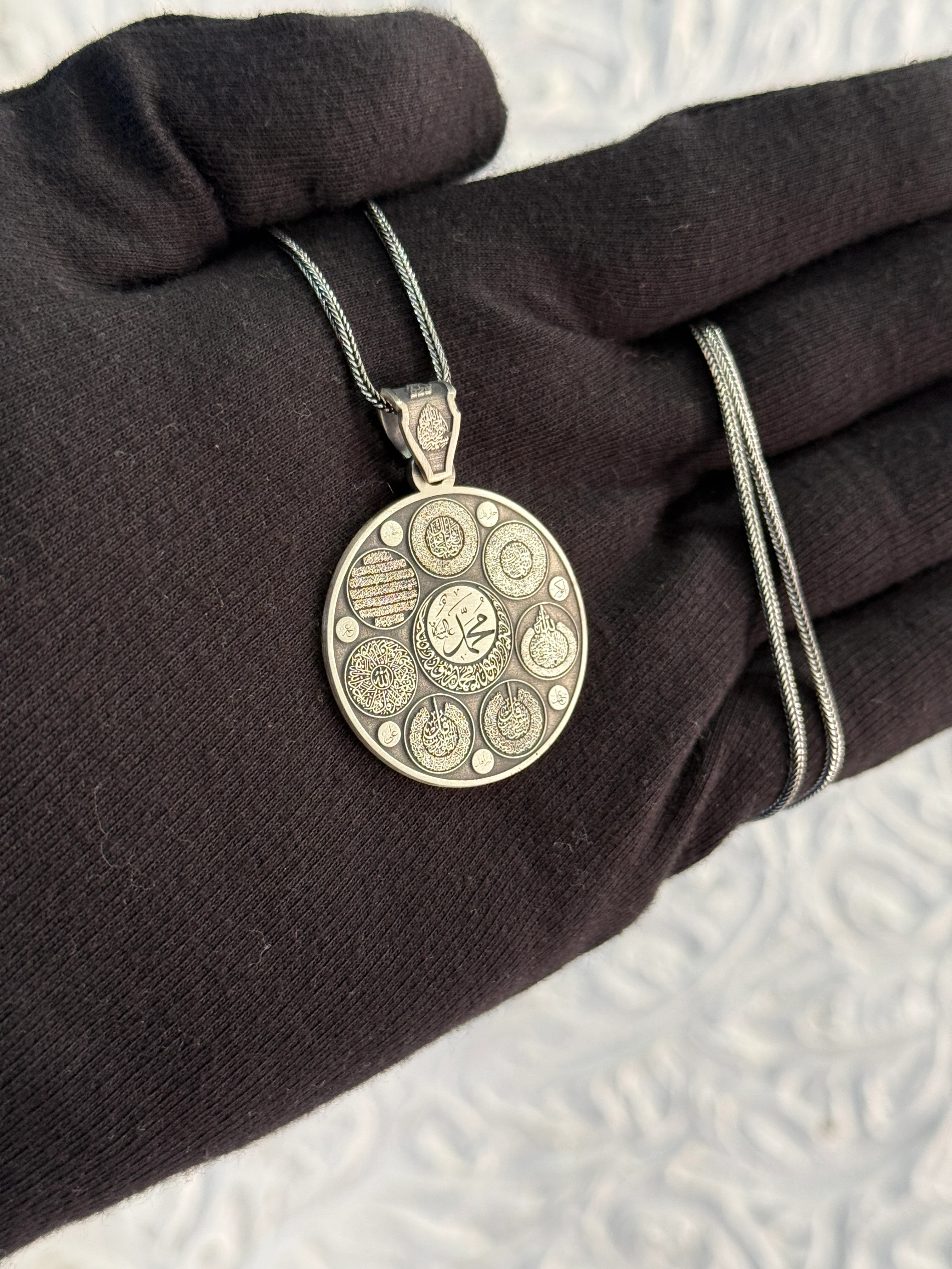 925 Ayar Gümüş Özel Muhafız Tasarım Koruma Madalyon Koyle V2