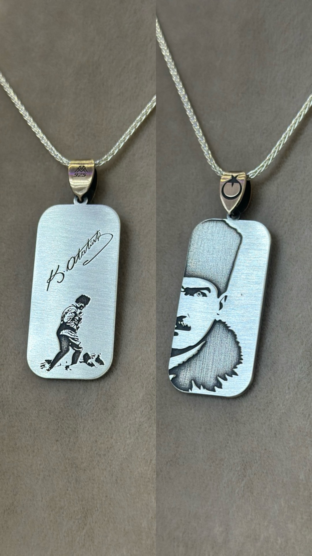 925 Ayar BAŞ KOMUTAN Gümüş Kolye