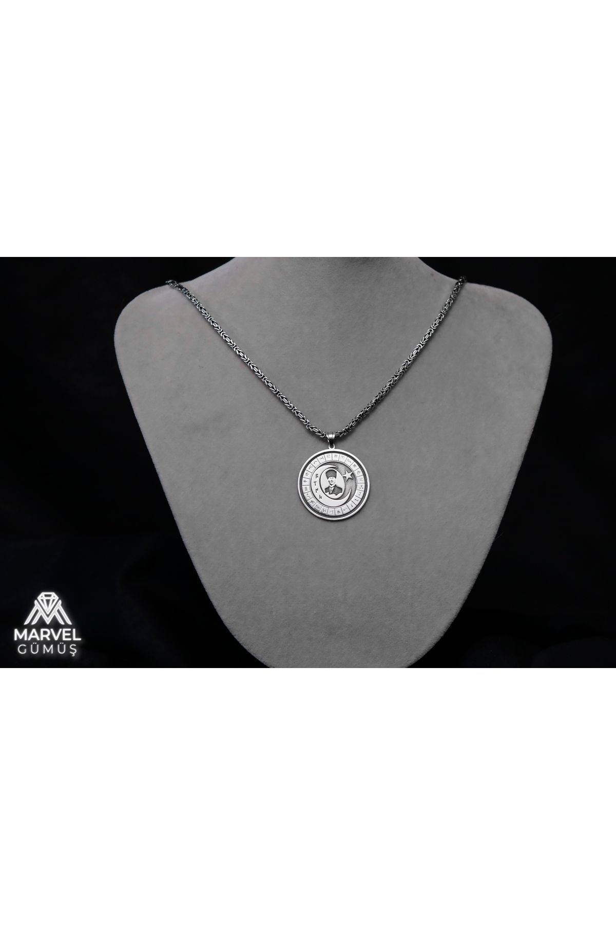 925 Ayar Gümüş Atatürk Madalyon Kolye