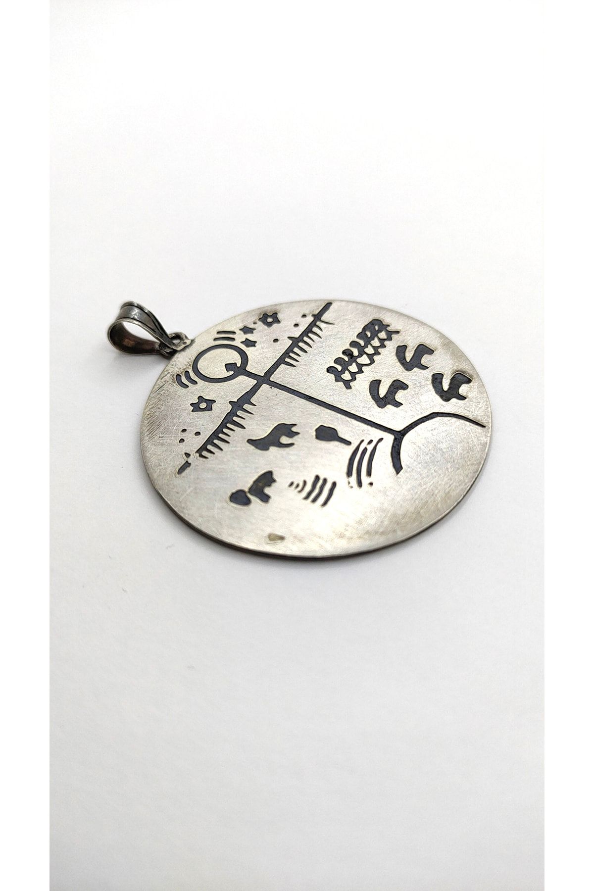 Özel Tasarım Kam Davulu-Tengri Sembolü Kolye Ucu