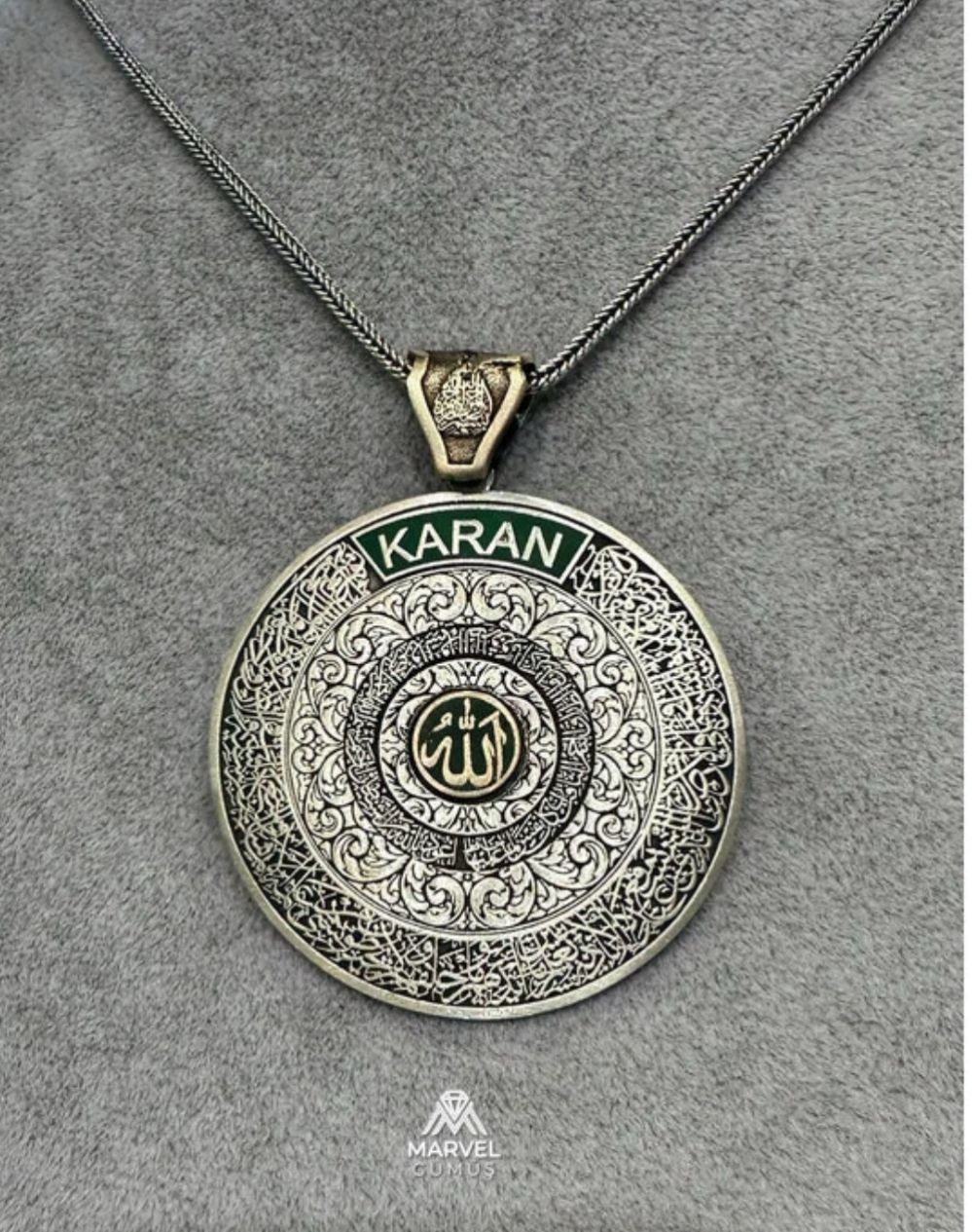 925 Ayar Gümüş Kişiye Özel Gravür Madalyon Kolye Ucu
