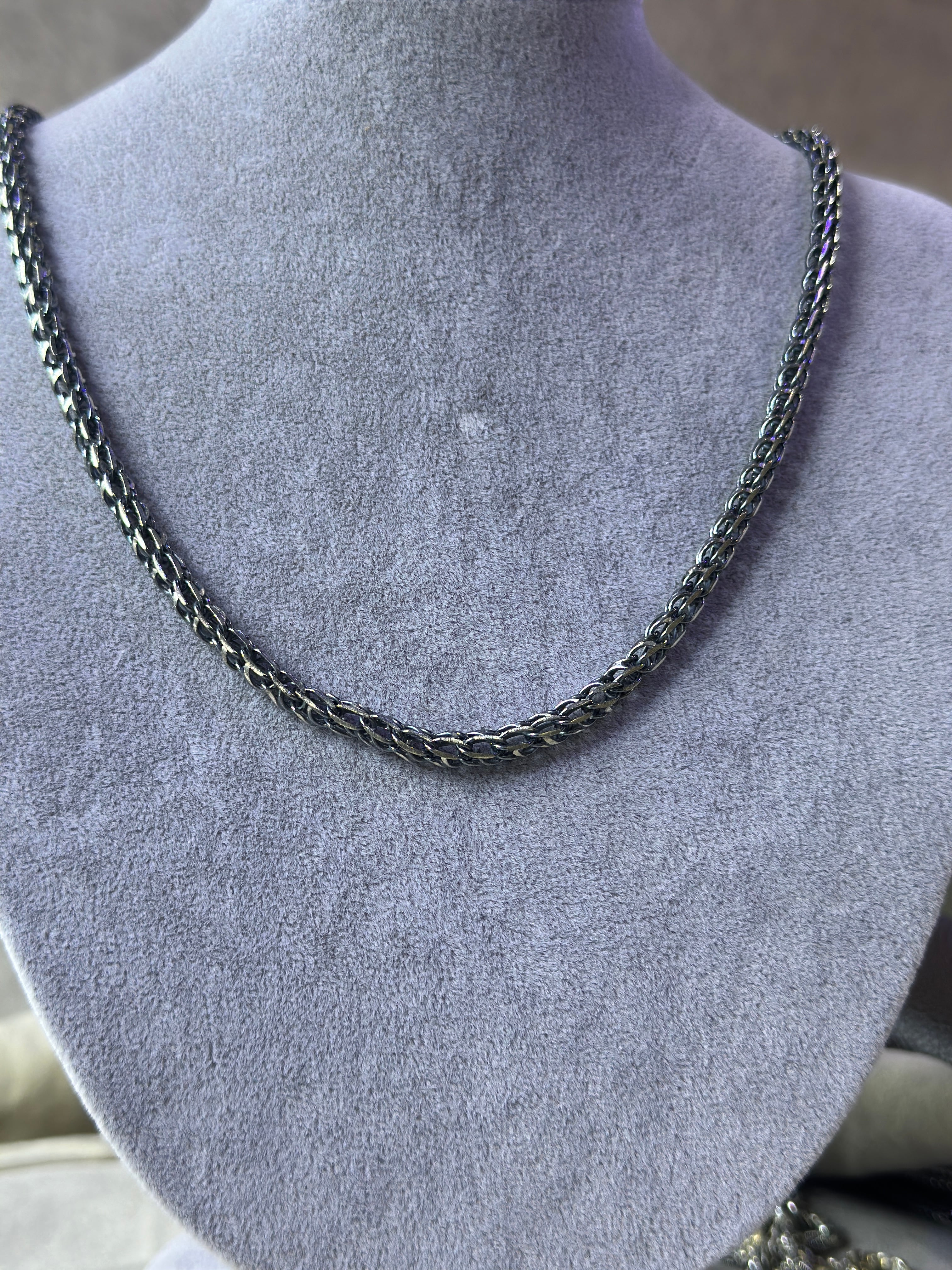 925 Ayat El Yapımı Doch Gümüş Zincir